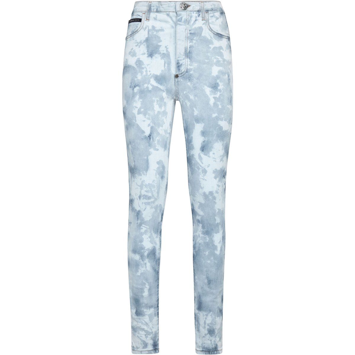 Jeggings mit Tie-Dye-Effekt und hoher Taille