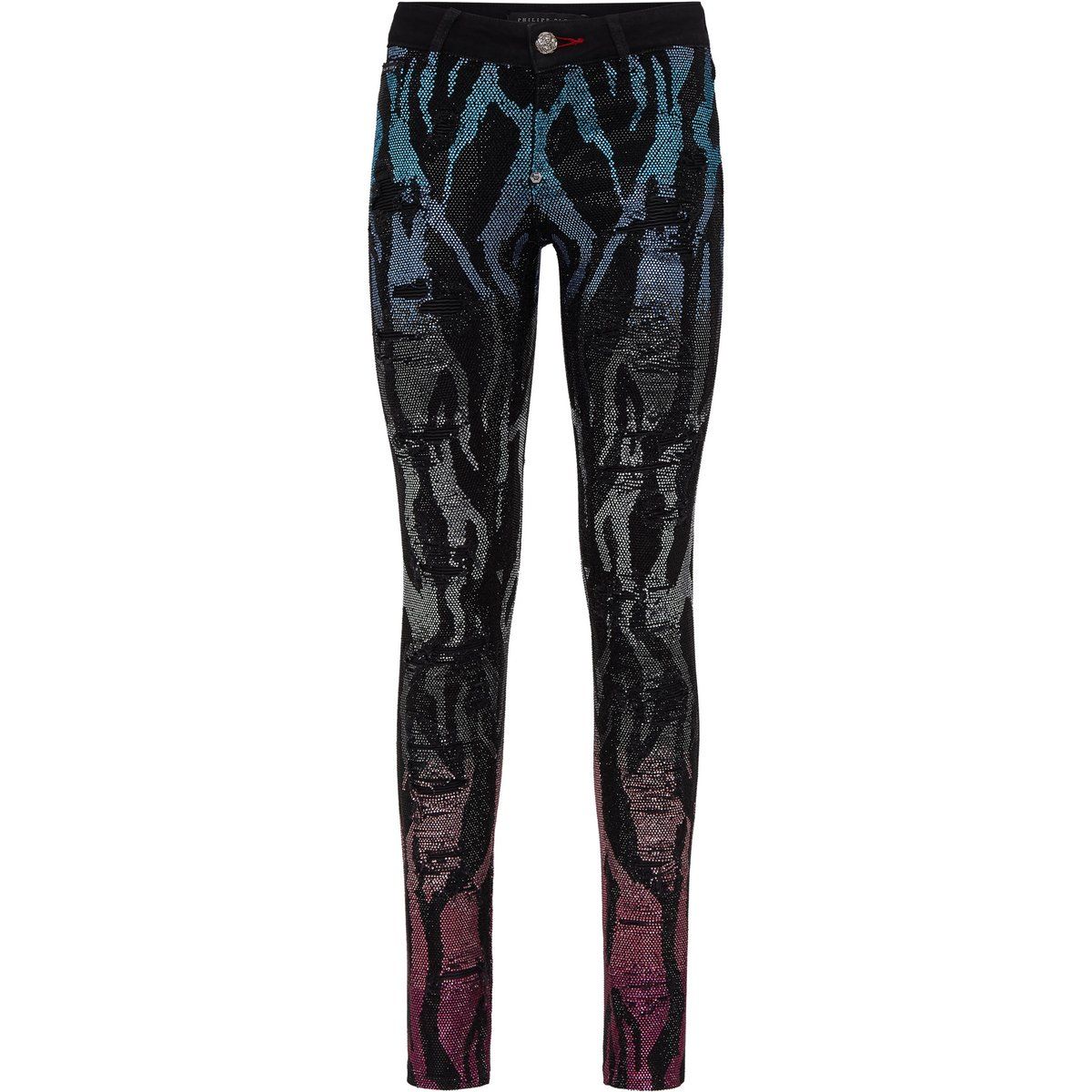 Verzierte Jeggings mit Zebra-Muster
