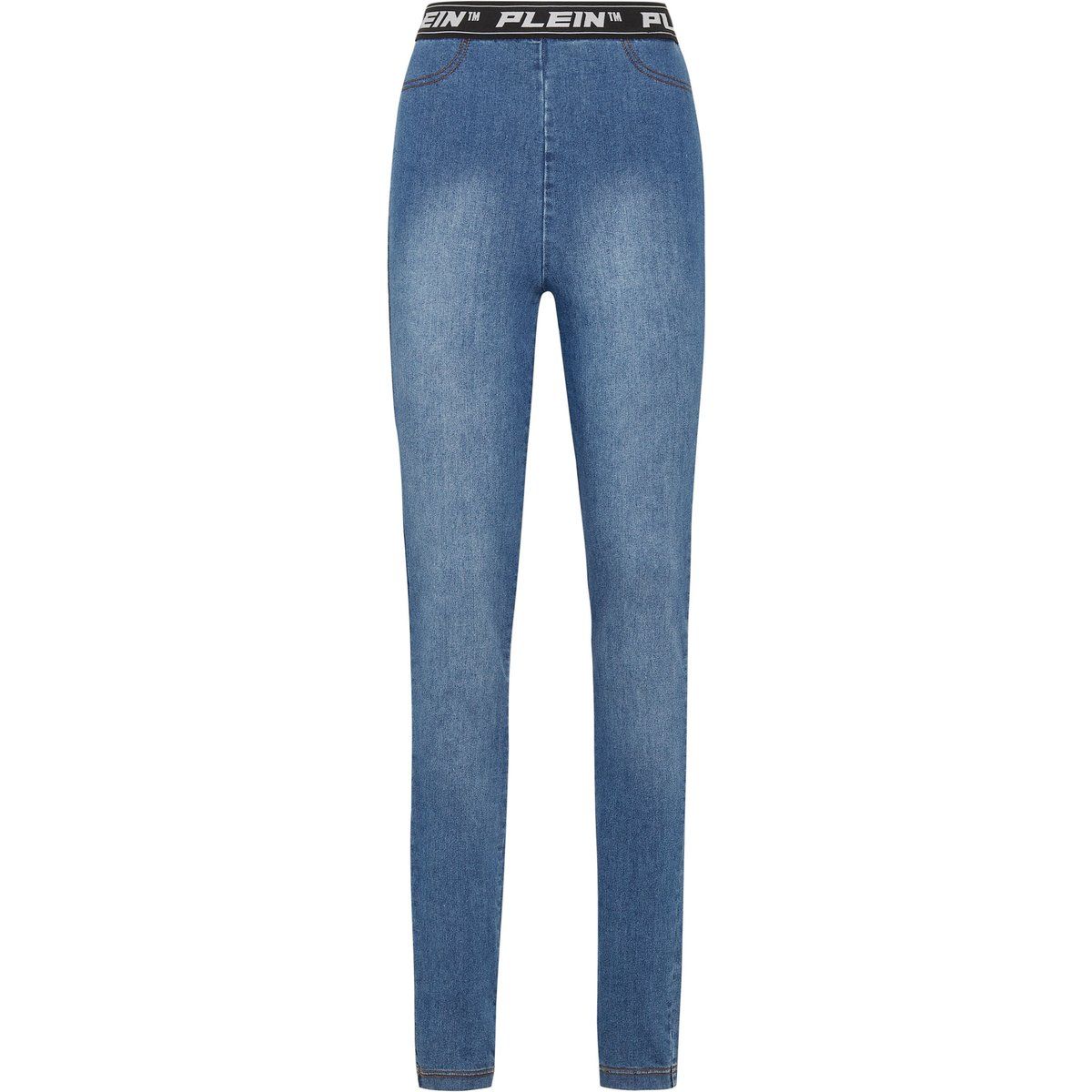 Stretch Denim Jeggings mit Logo-Bund