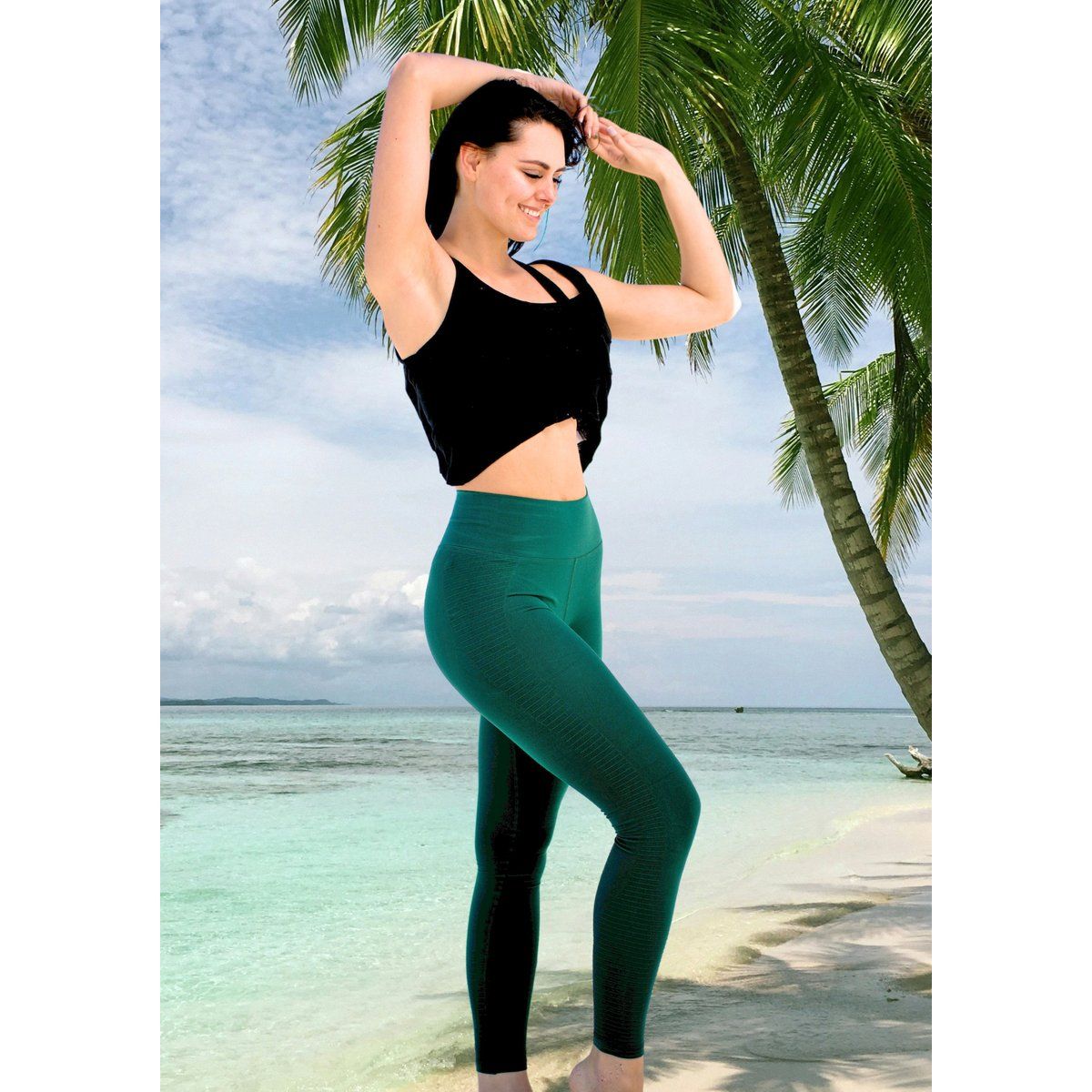 Nahtlose, hoch taillierte Sportleggings
