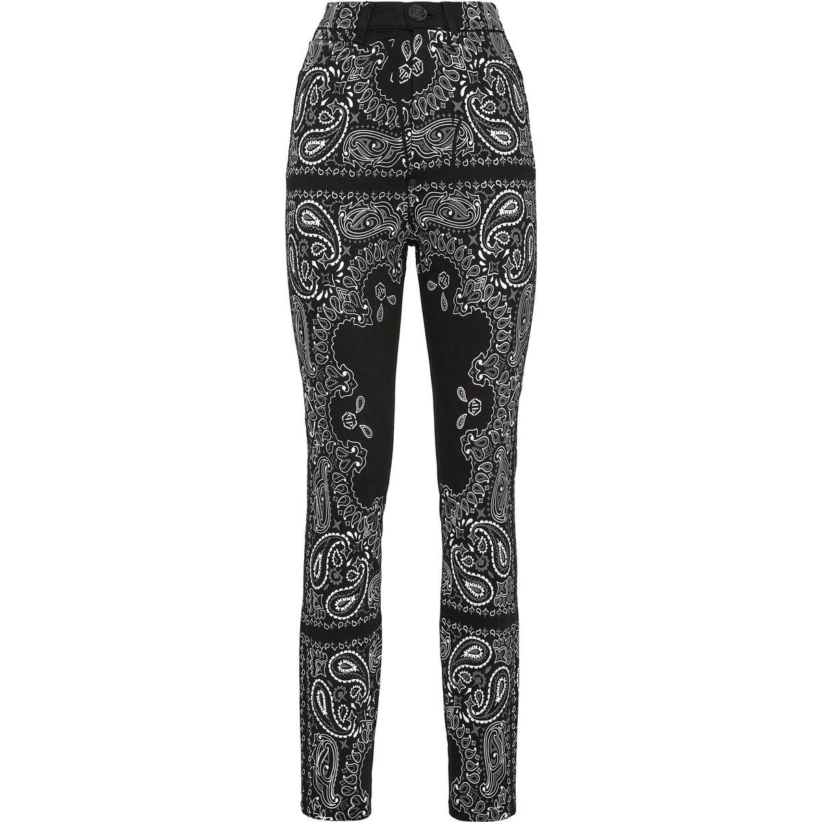 Jeggings aus Stretch-Denim mit Paisley-Print