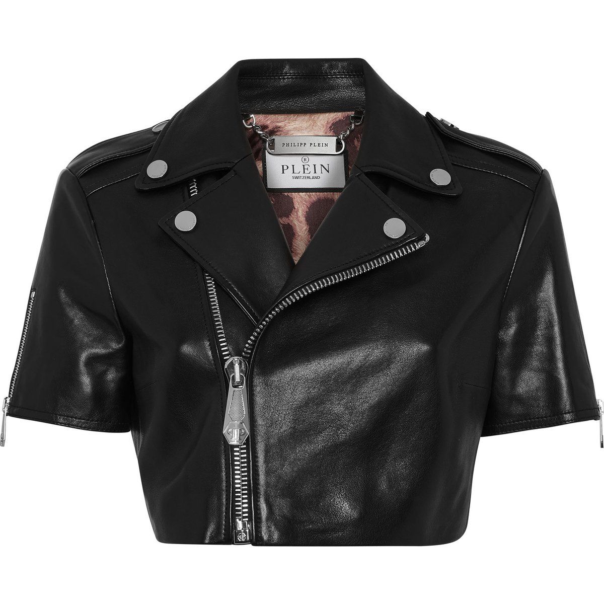Kurze Bikerjacke mit kurzen Ärmeln