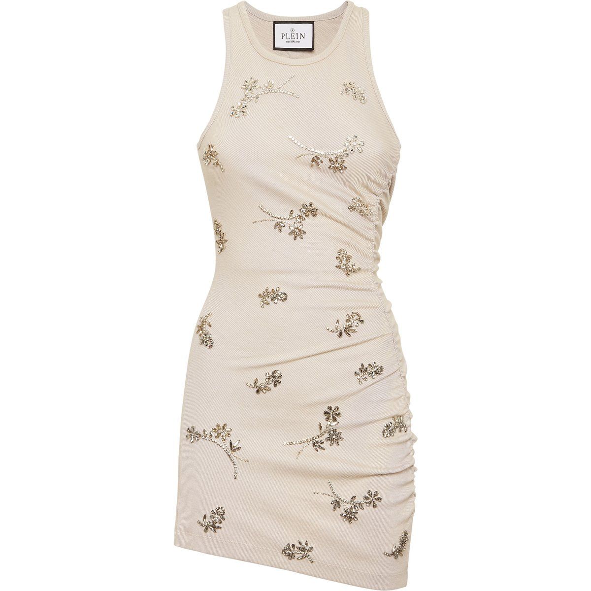 Mini-Kleid aus Jersey mit Blumenschmuck