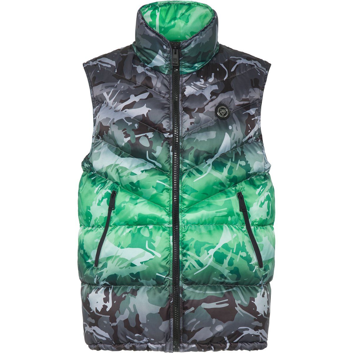 Wattierte und gesteppte Camouflage Weste