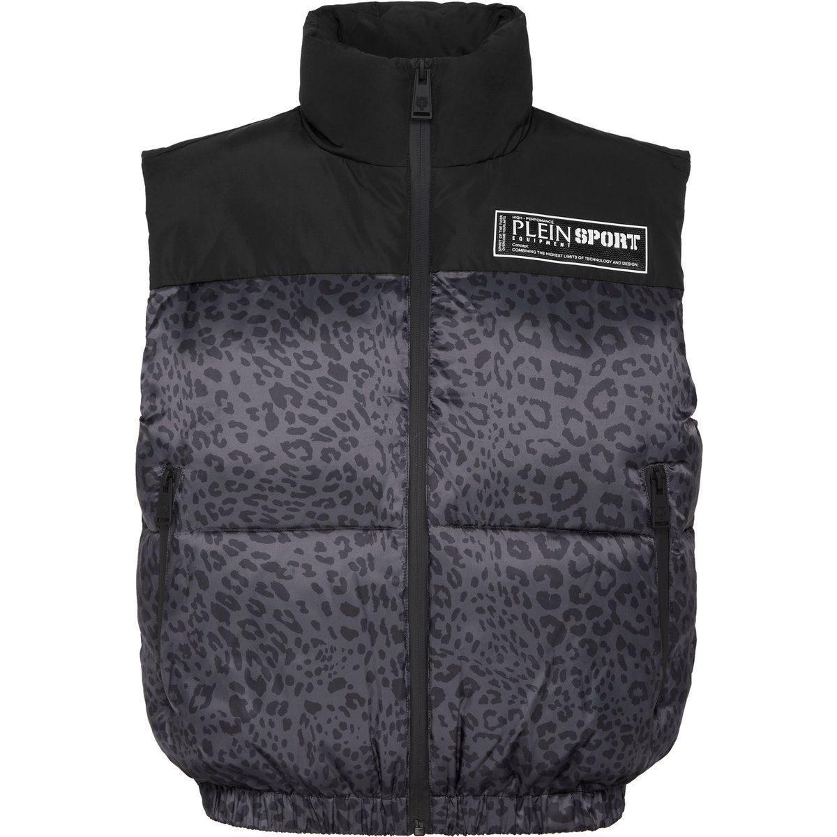 Gepolsterte Weste mit Leopardenmuster