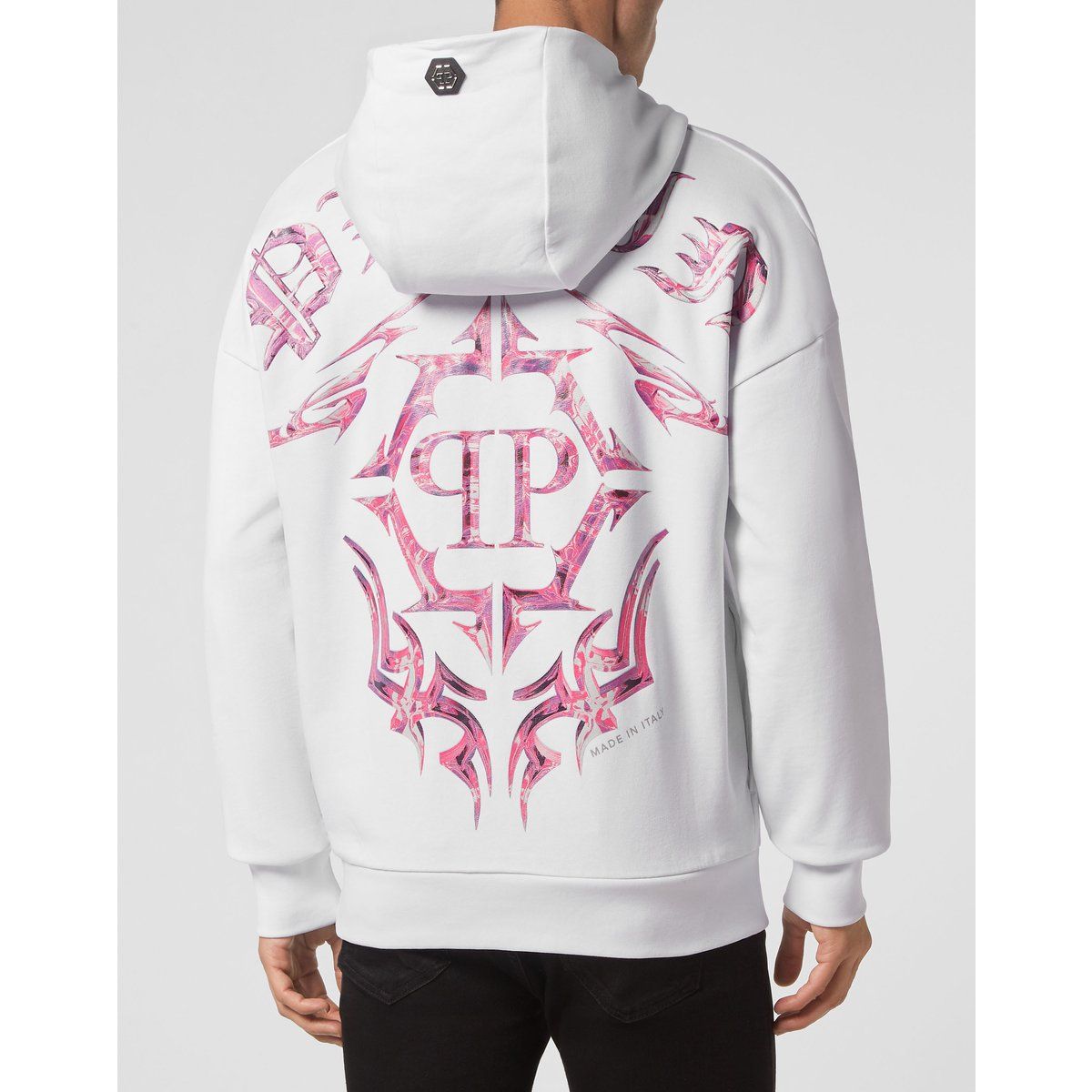 Kapuzenpullover aus Baumwolle mit auffälligem Grafikdruck