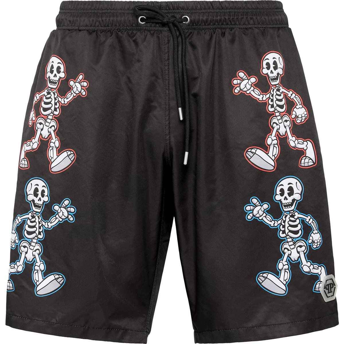 Badeshorts mit Skelett-Print