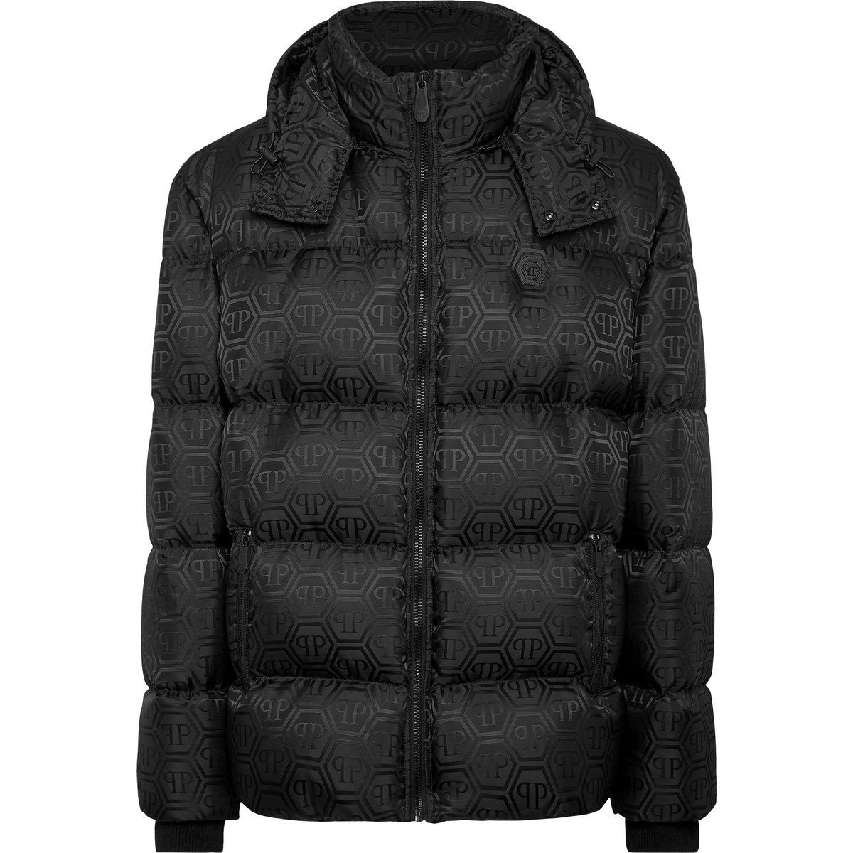 Gepolsterte Daunenjacke mit Monogrammmuster