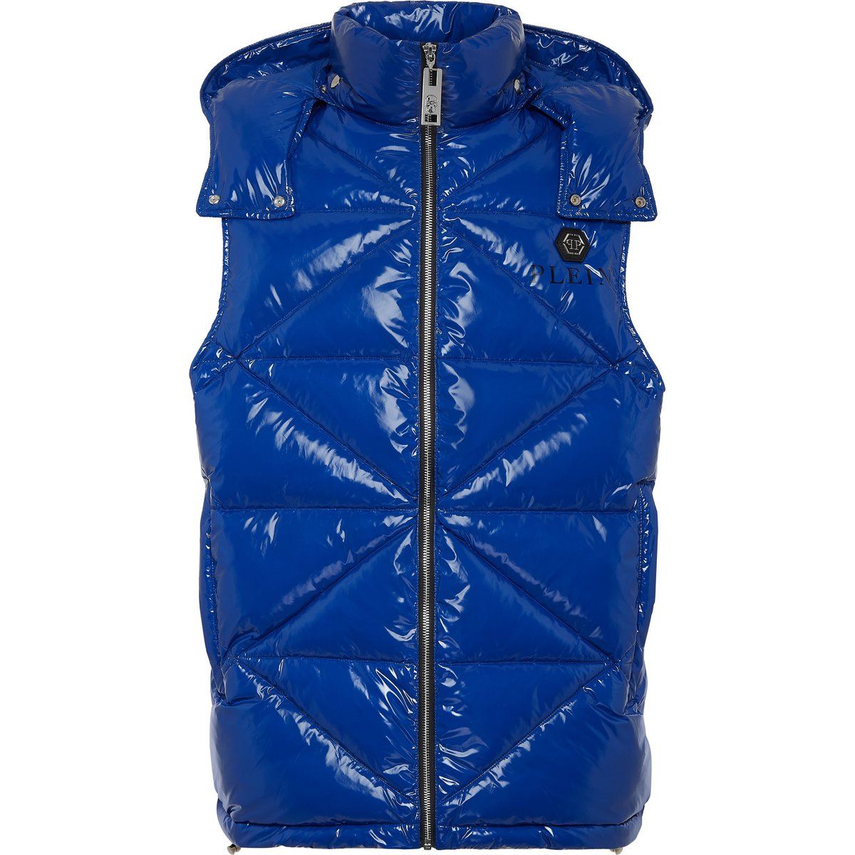 Gesteppte Nylon Weste mit Kapuze
