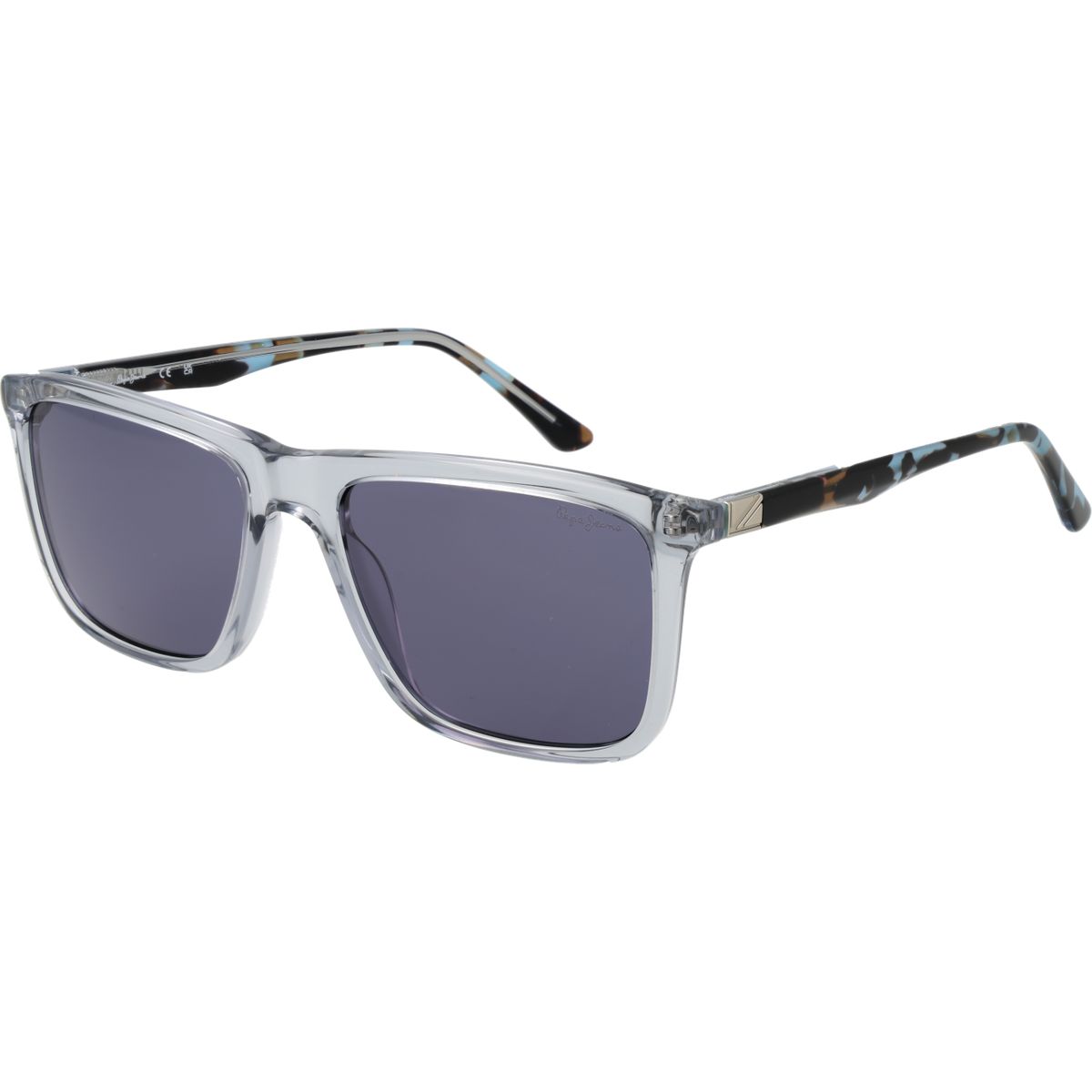 Quadratische graue Acetat-Vollrand-Sonnenbrille