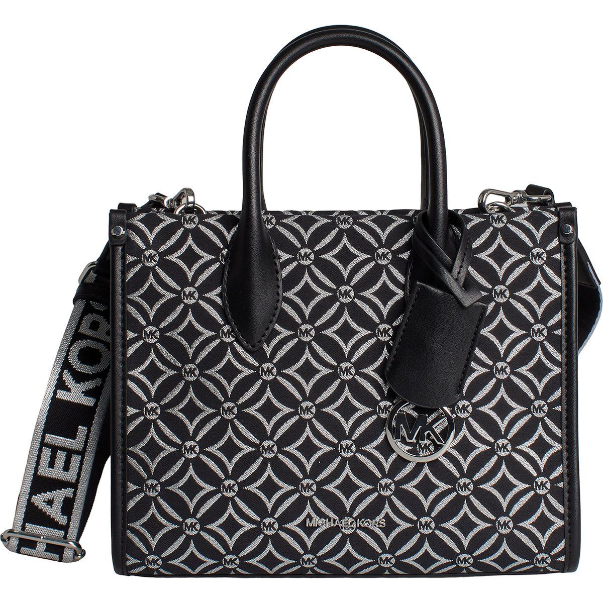 Jacquard Umhängetasche mit Muster und Logo-Riemen