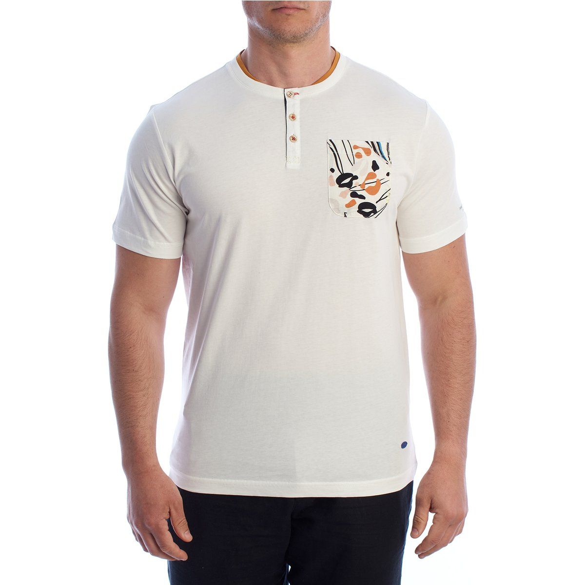 Herren Kurzarm Henley T-Shirt