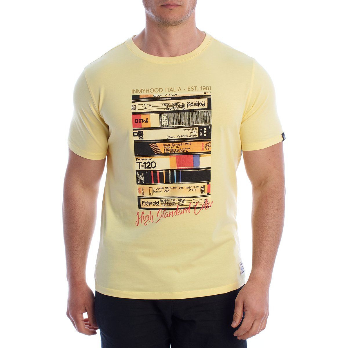 Retro Grafikdruck Baumwoll T-Shirt