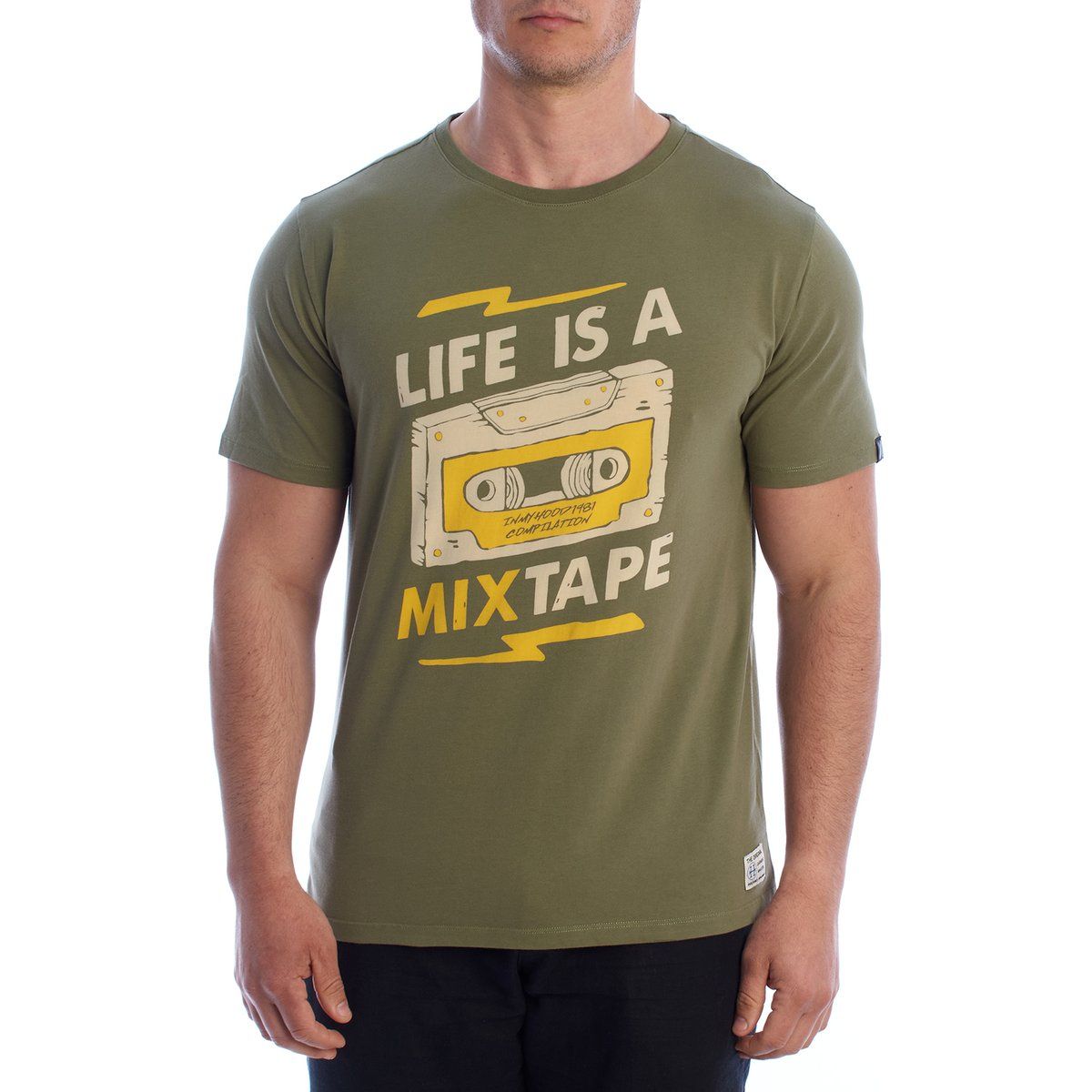 Retro Grafikdruck Baumwoll T-Shirt
