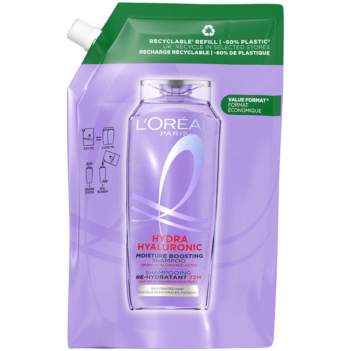 Feuchtigkeitsspendende Shampoo Nachfüllpackung