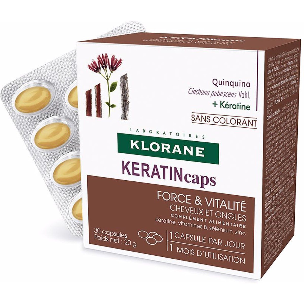 Klorane KeratinCaps Nahrungsergänzungsmittel für Haare und Nägel