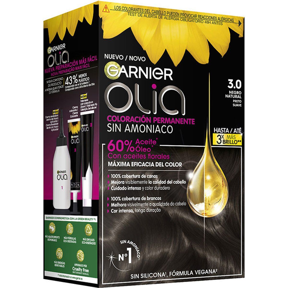 Olia permanente Farbe #3,0-Schwarz 4 Stk.