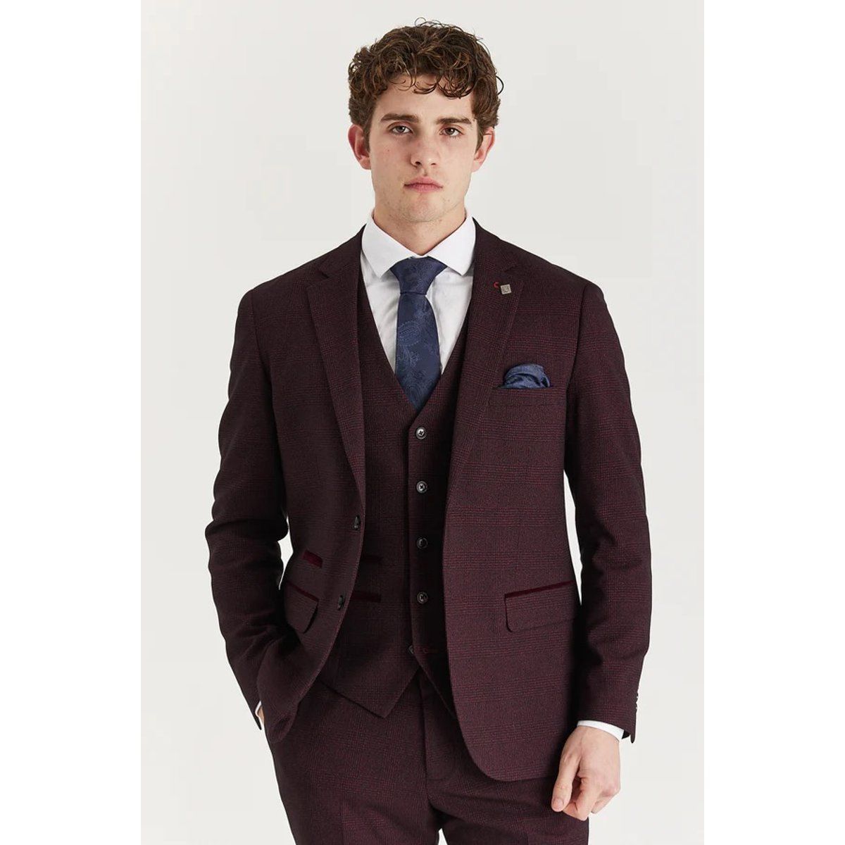 Herren Burgunder Prince of Wales Blazer