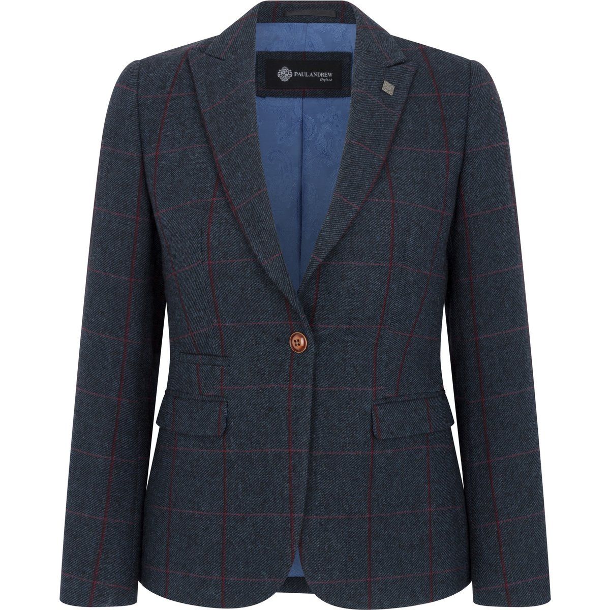 Taillierter Tweed-Blazer für Damen mit Fischgrätenmuster