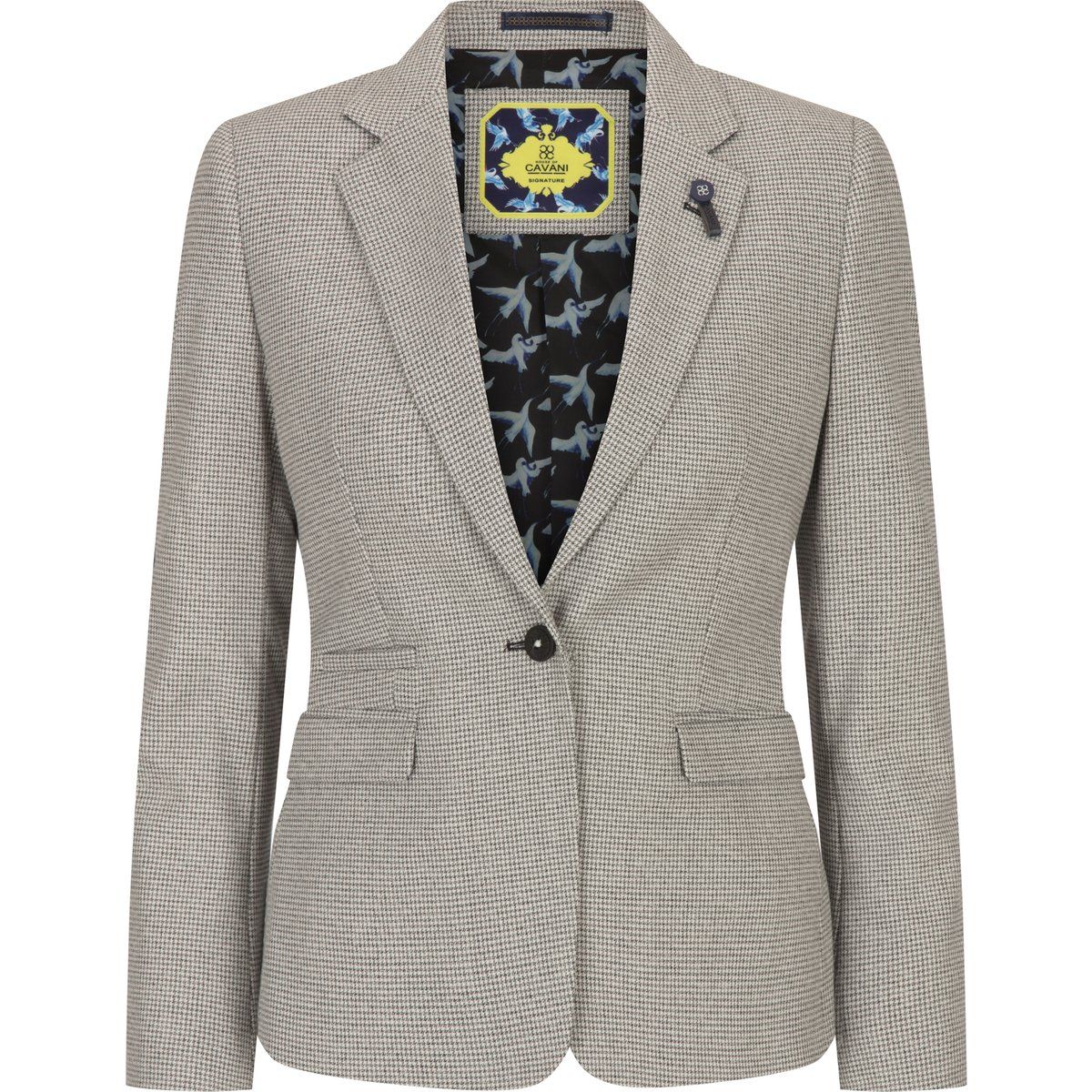 Taillierter Tweed-Blazer mit gemustertem Futter