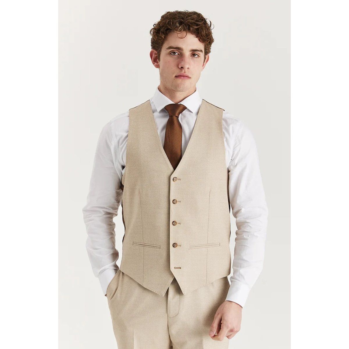 Leichte beige Anzugweste für Herren
