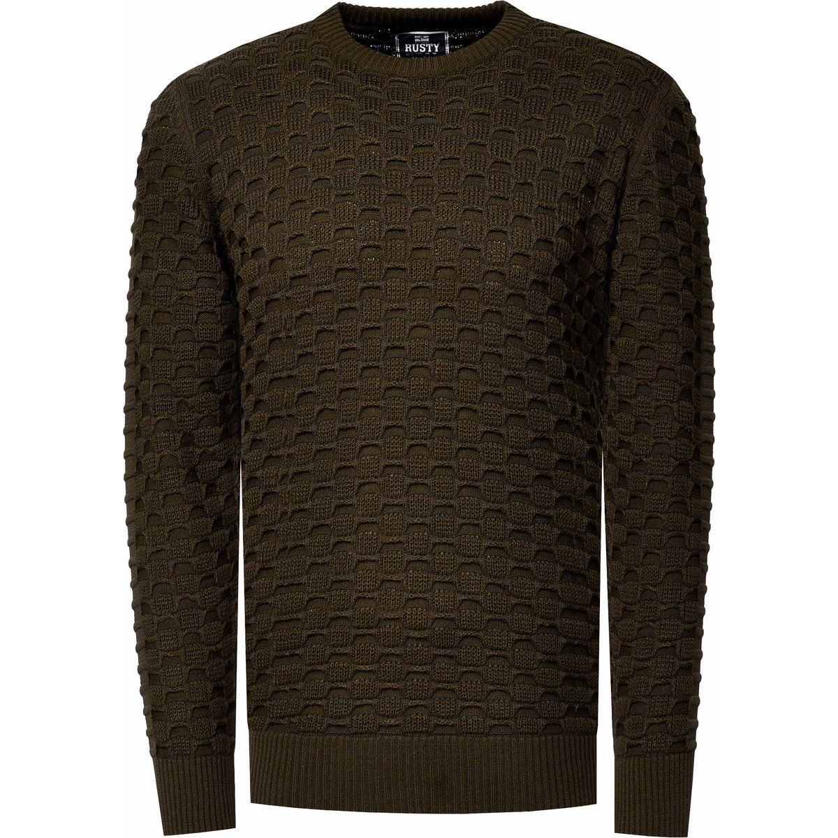 Gestrickter Rundhals-Pullover mit Textur