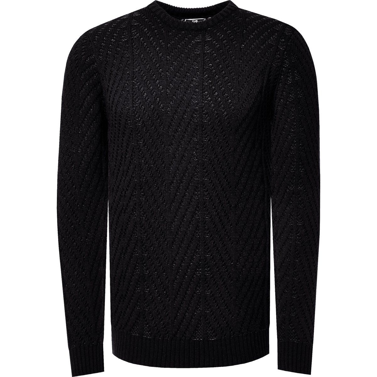 Strukturierter Strickpullover mit Rundhalsausschnitt