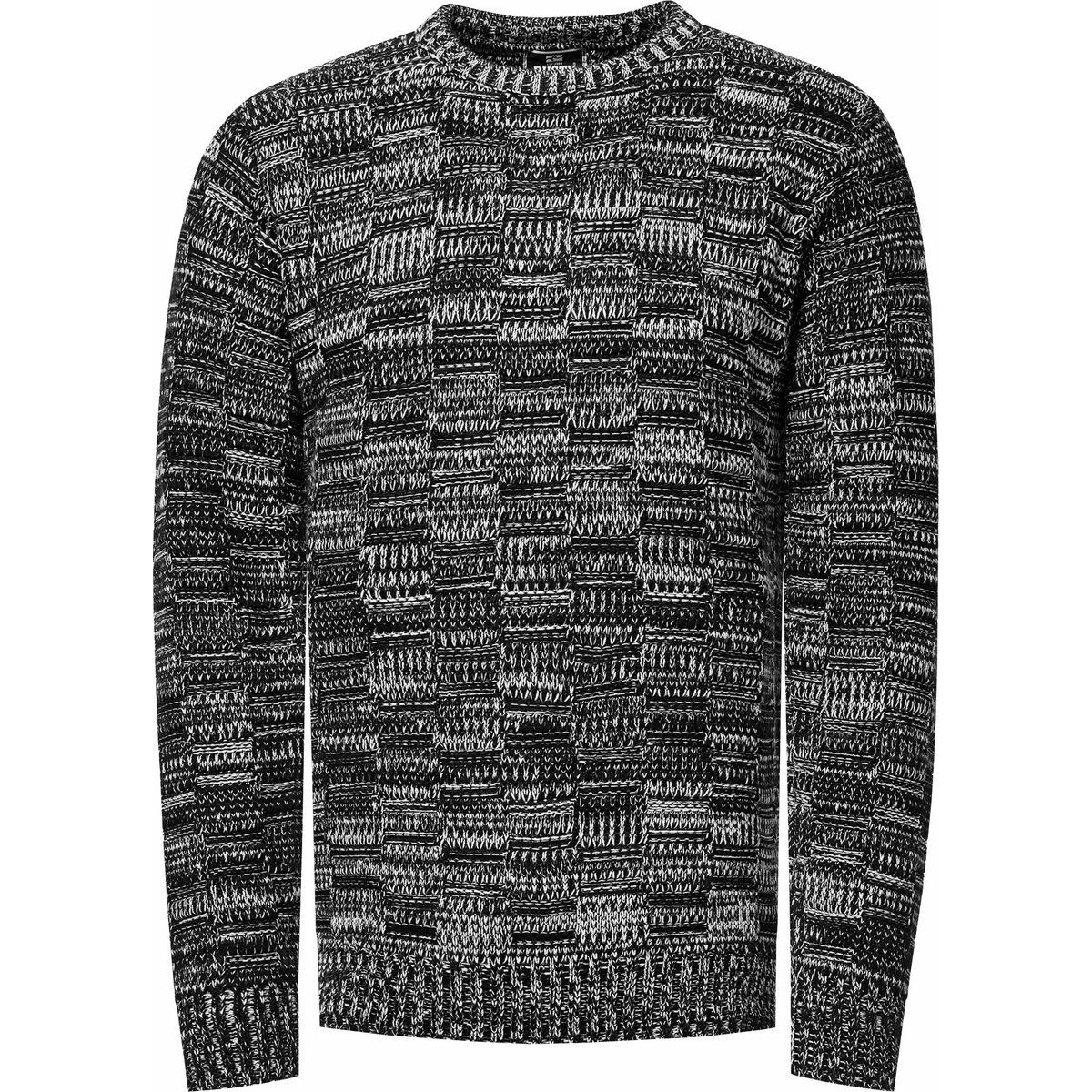 Abstrakter Strickpullover mit Rundhalsausschnitt