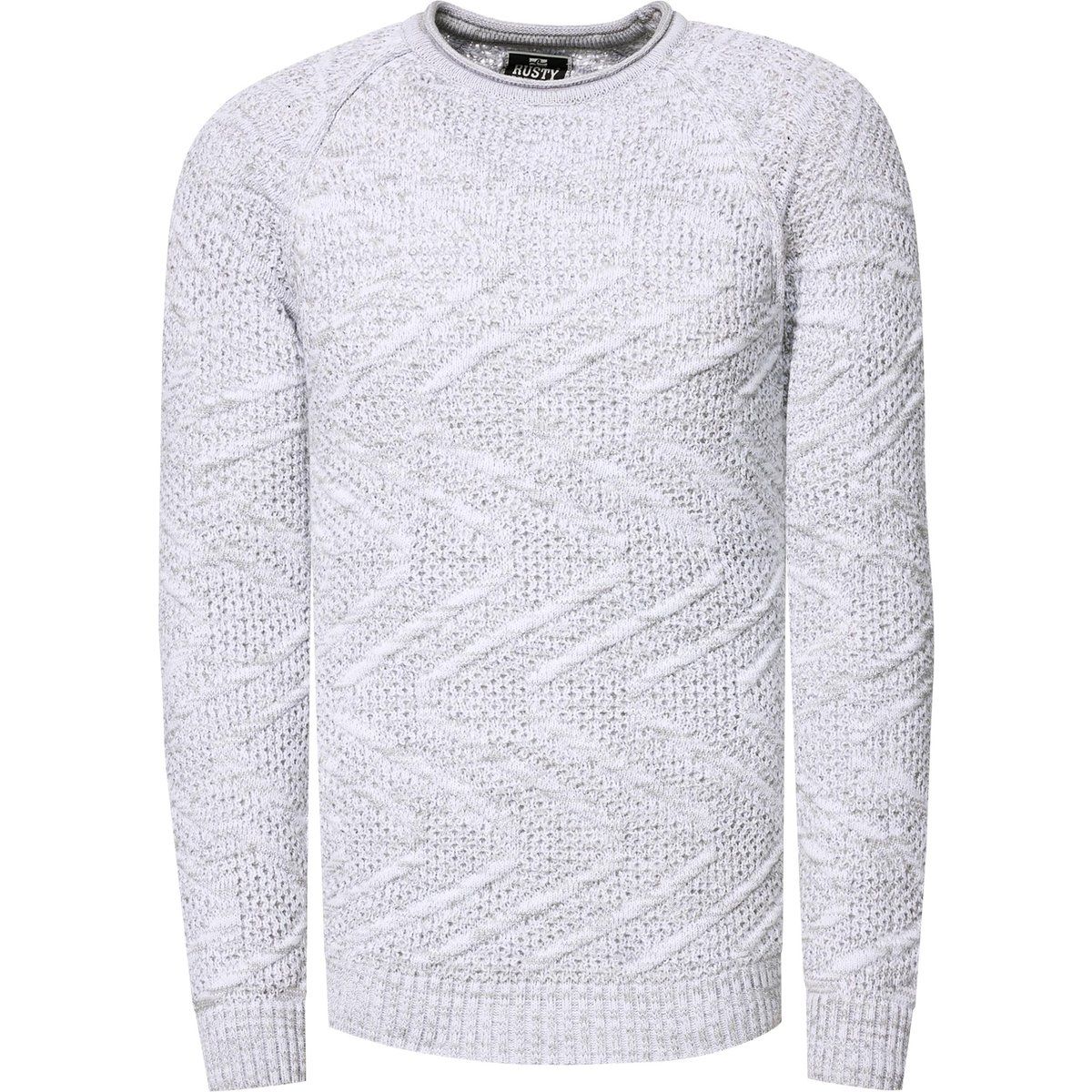 Strickpullover mit Struktur und Rundhalsausschnitt