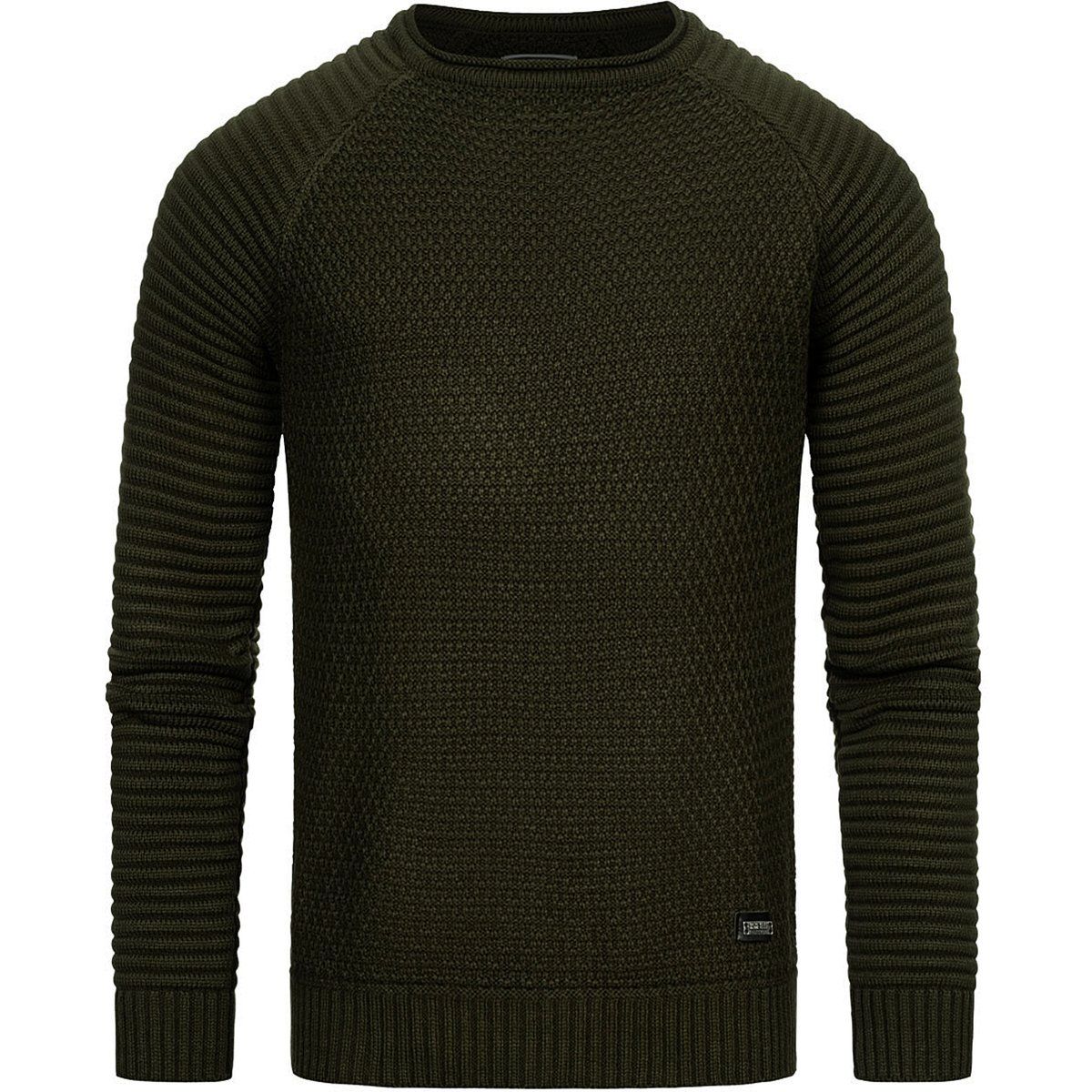 Strukturierter Strickpullover mit Rundhalsausschnitt