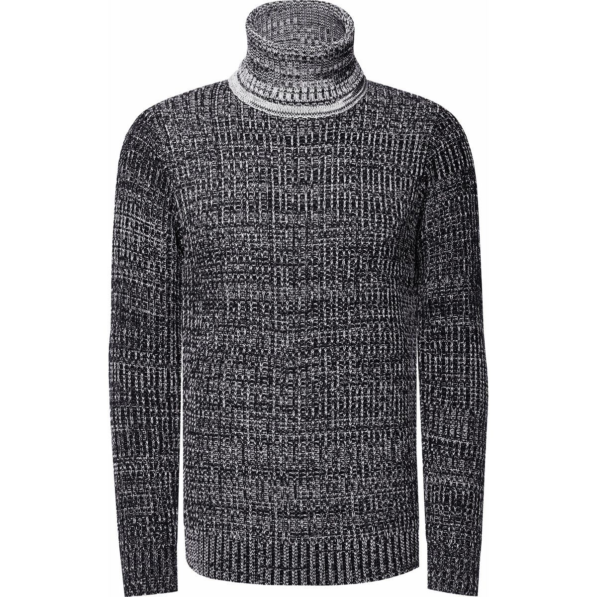 Texturierter Strick-Rollkragenpullover