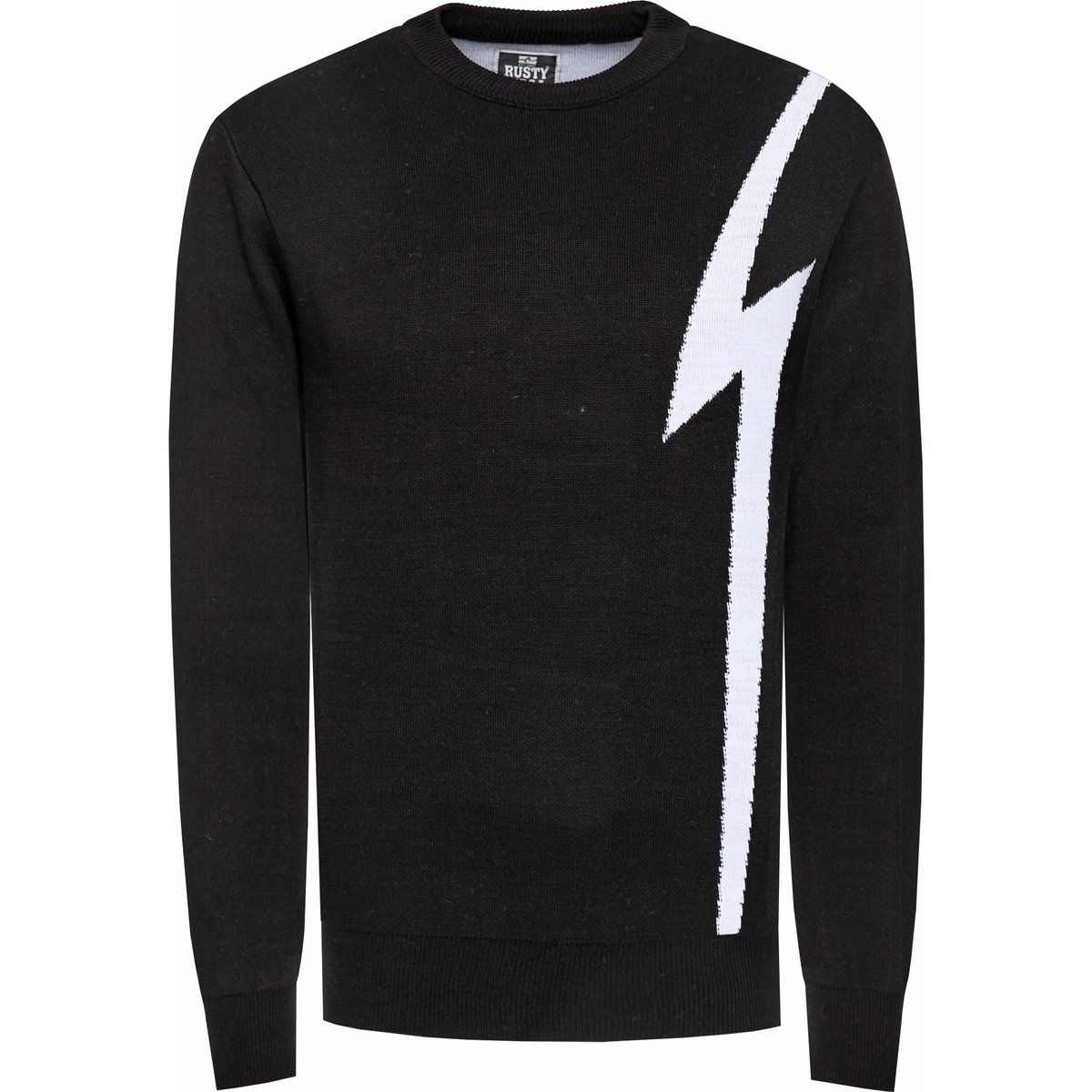 Grafik-Pullover mit Blitzmuster und Rundhalsausschnitt