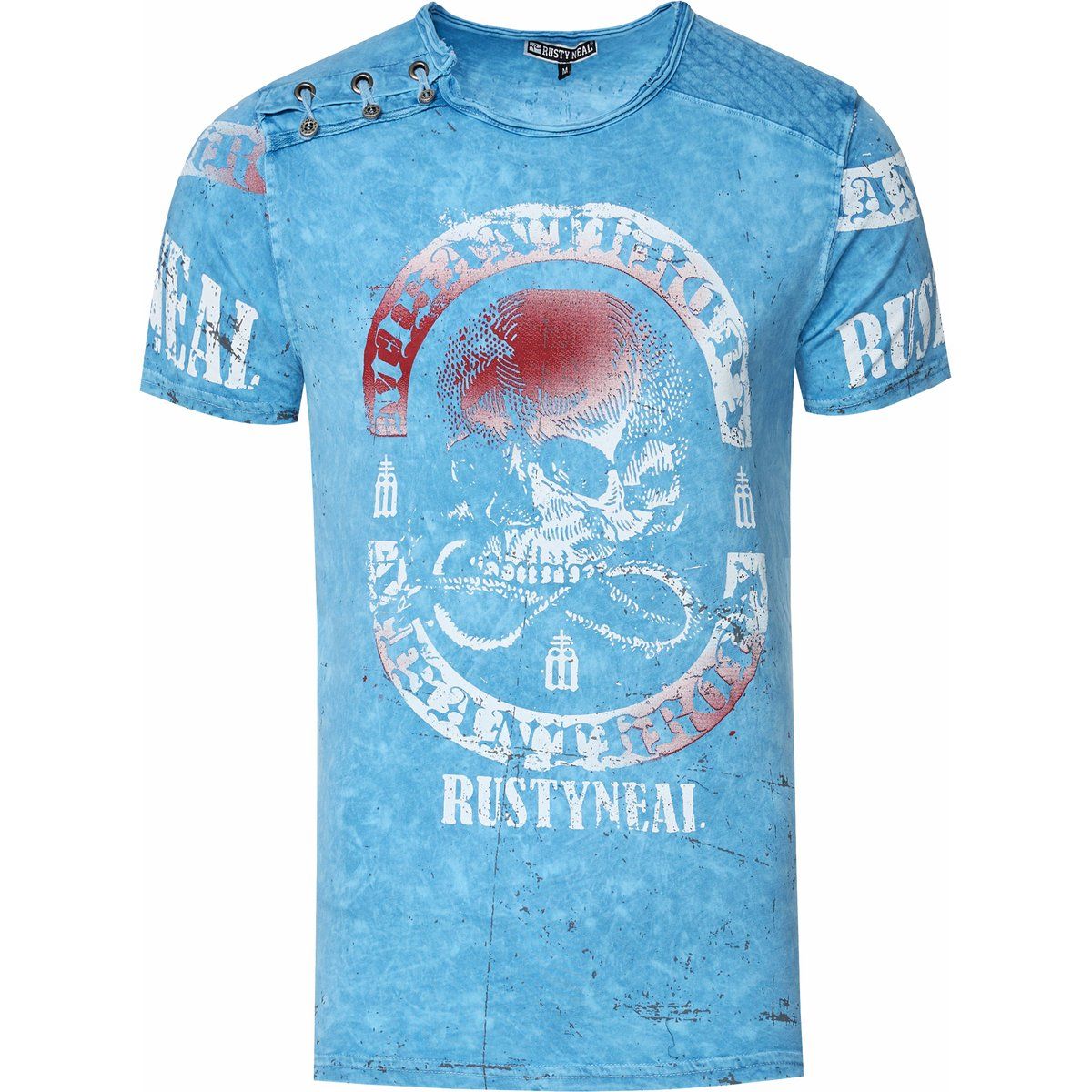 Verwaschenes T-Shirt mit Totenkopf-Grafik
