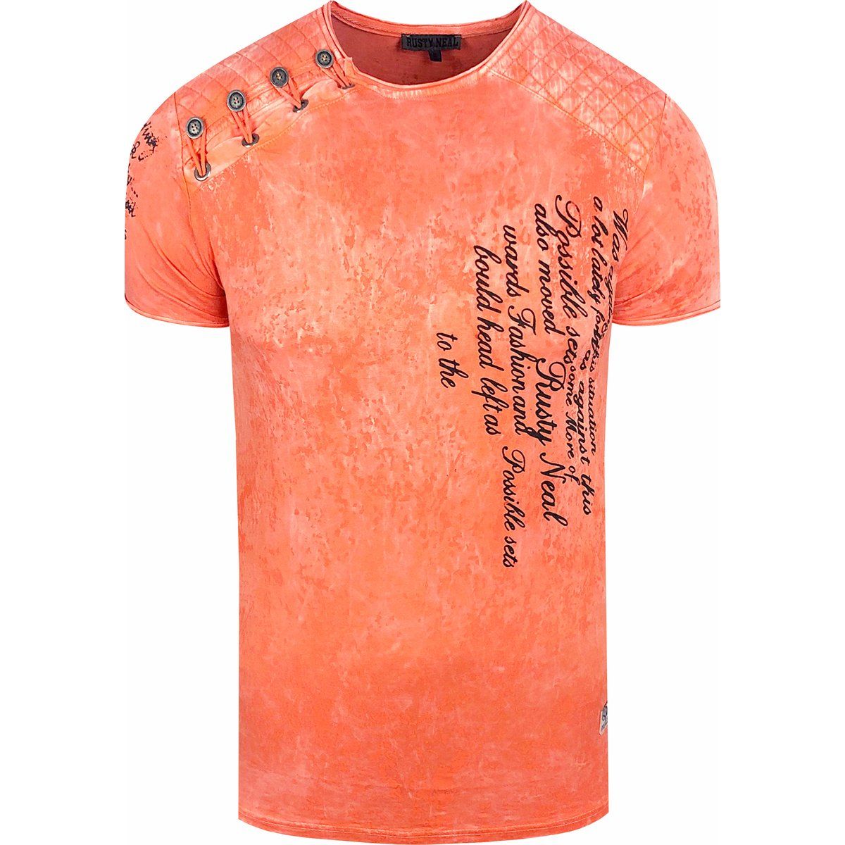 T-Shirt mit verwaschenem Grafikdruck und Rundhalsausschnitt