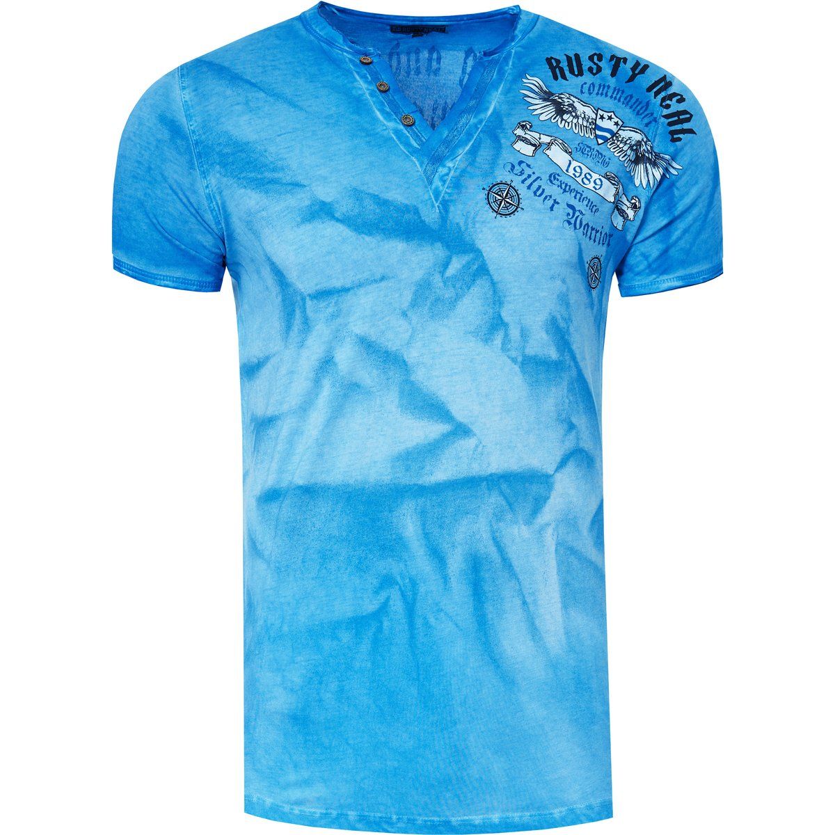 T-Shirt mit V-Ausschnitt und Grafikdruck