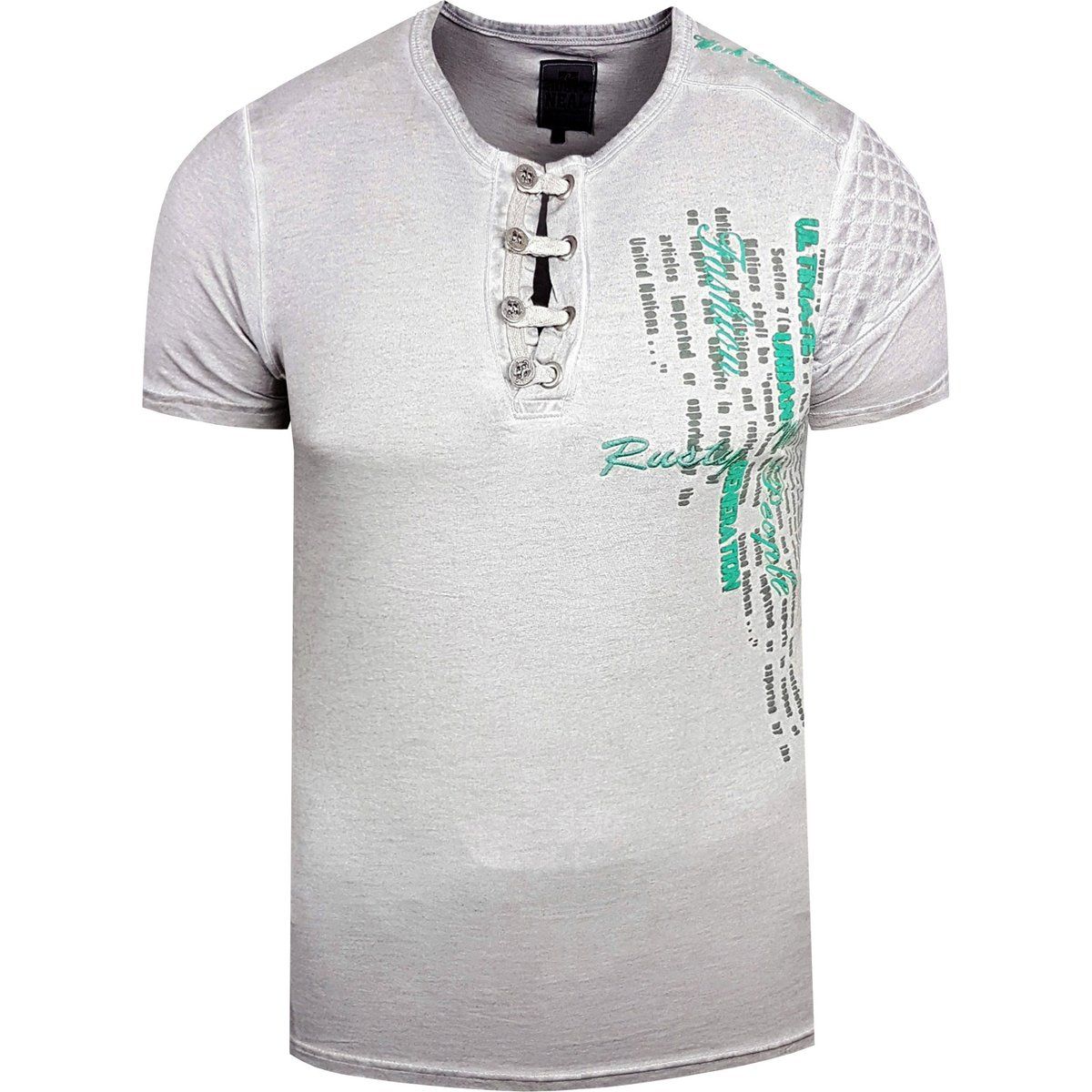 Herren Henley T-Shirt Grau