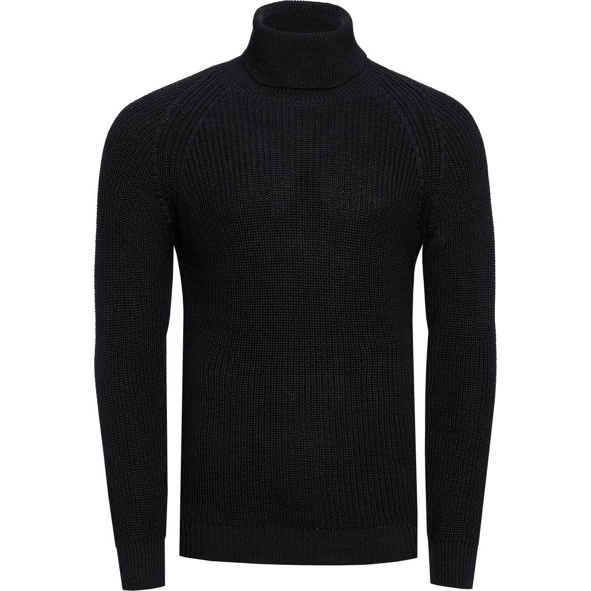 Herren Slim-Fit Rollkragen Strickpullover