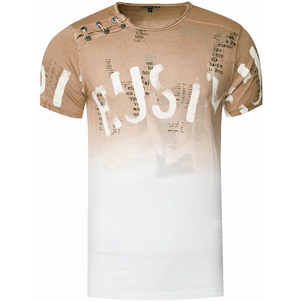 Verwaschenes T-Shirt mit Grafikprint und Farbverlauf