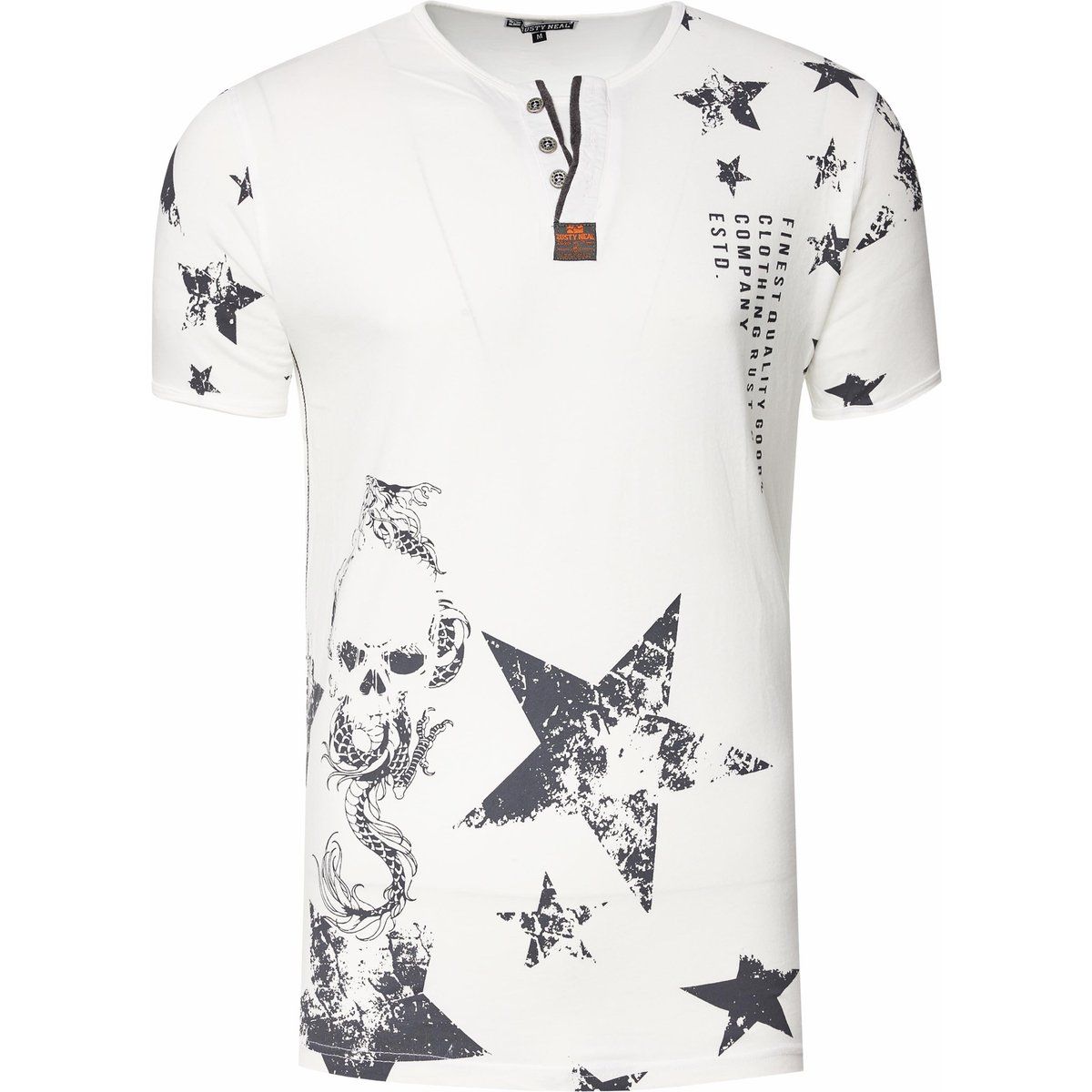 Henley-T-Shirt mit Grafik-Prints