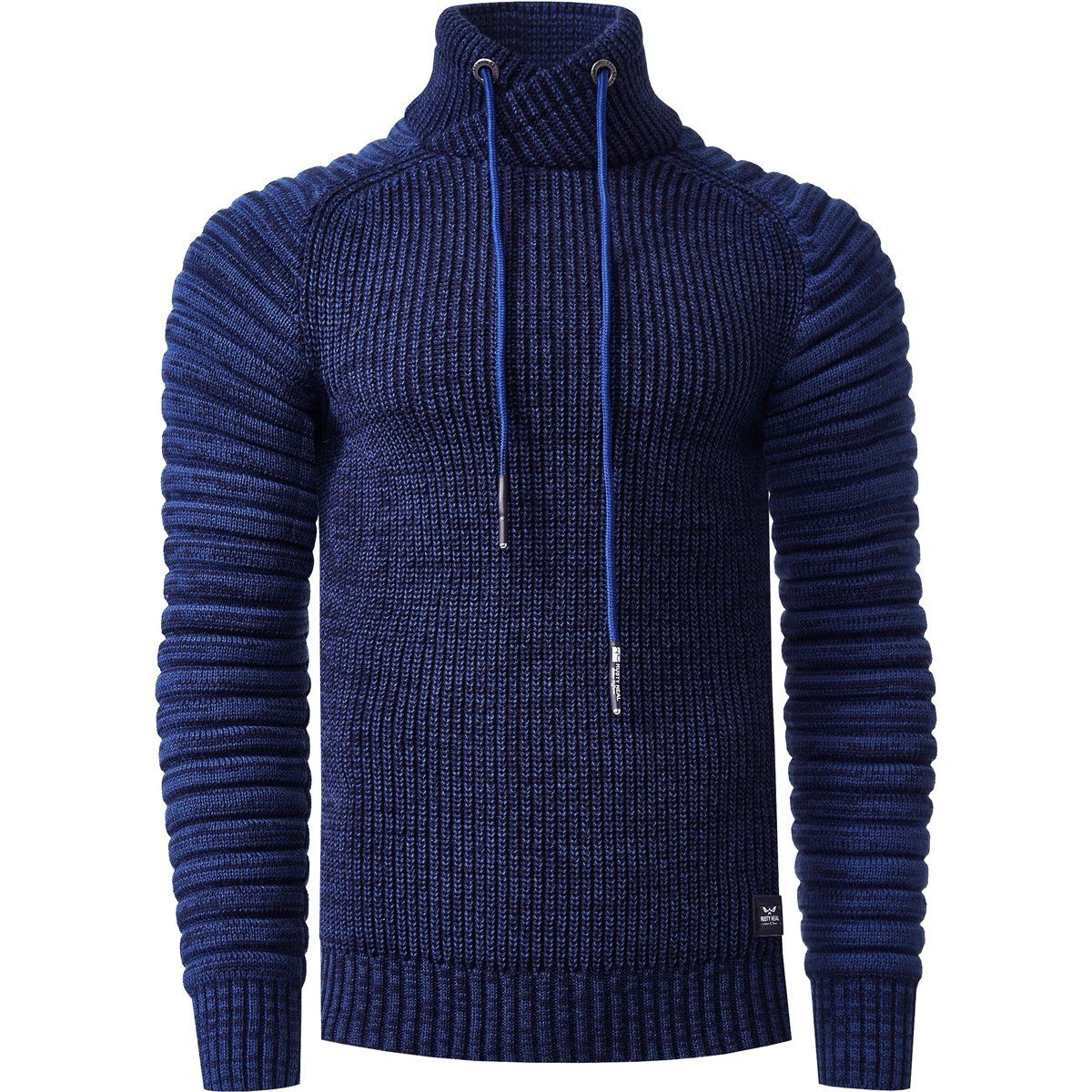 Herren Grobstrick Pullover mit Stehkragen