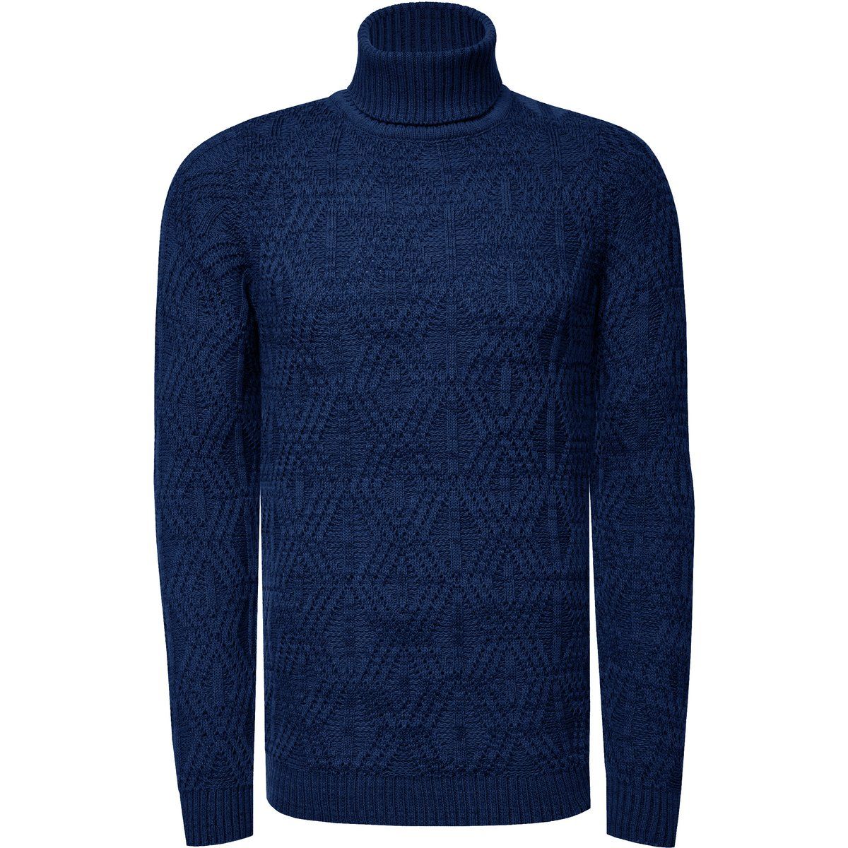 Strick-Rollkragenpullover mit Textur
