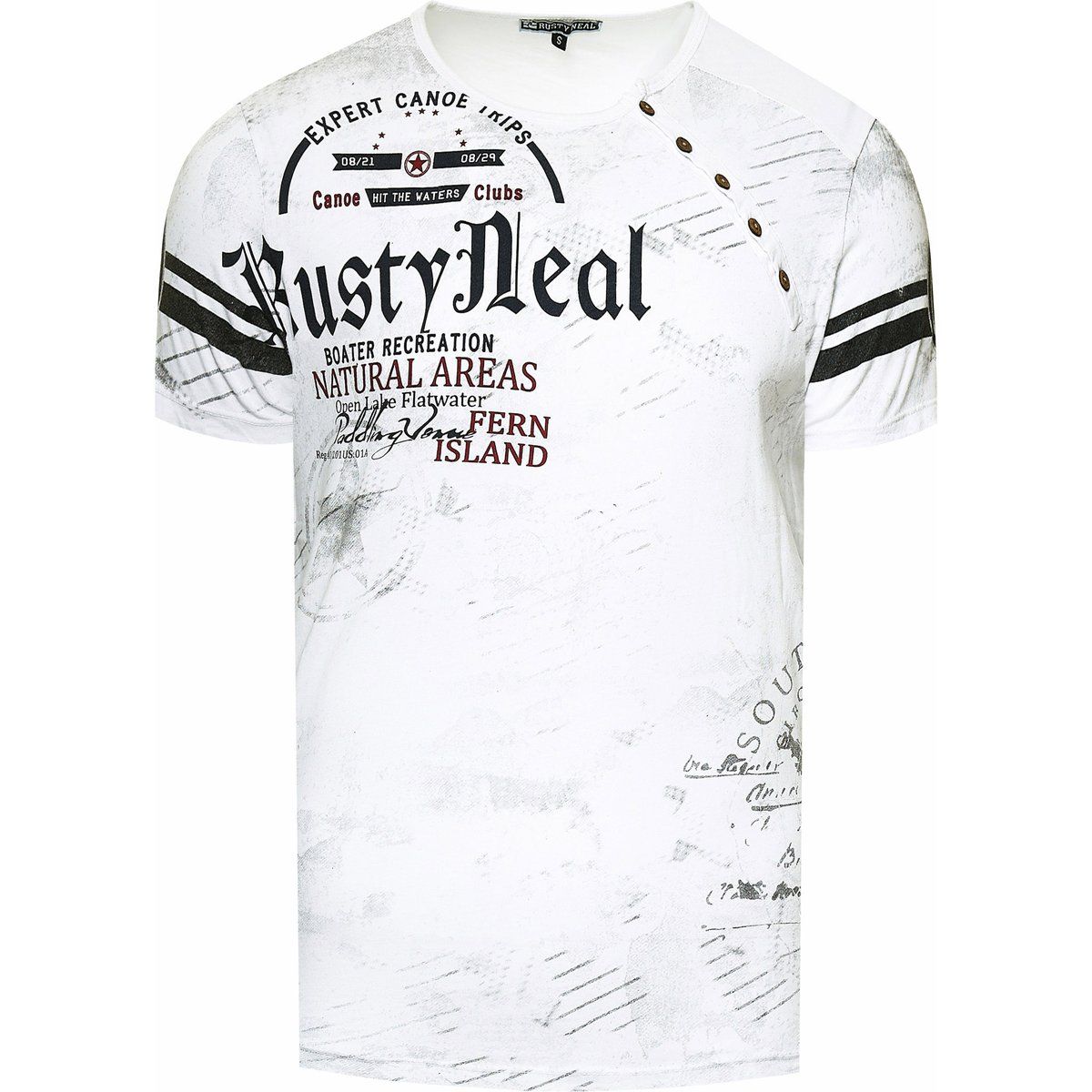 T-Shirt mit Grafikprint und Baumwollmischung