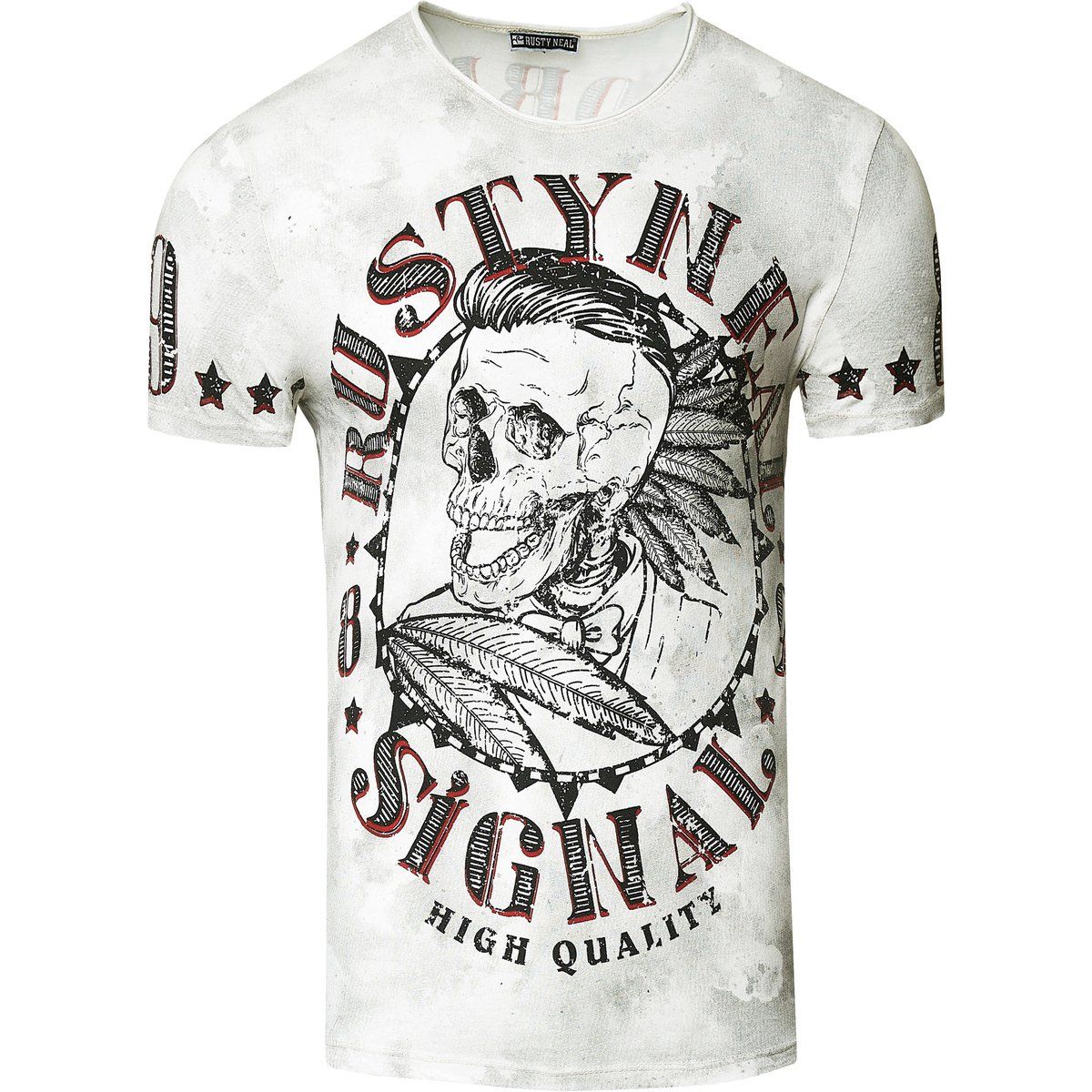 T-Shirt mit Skull-Print im Used-Look