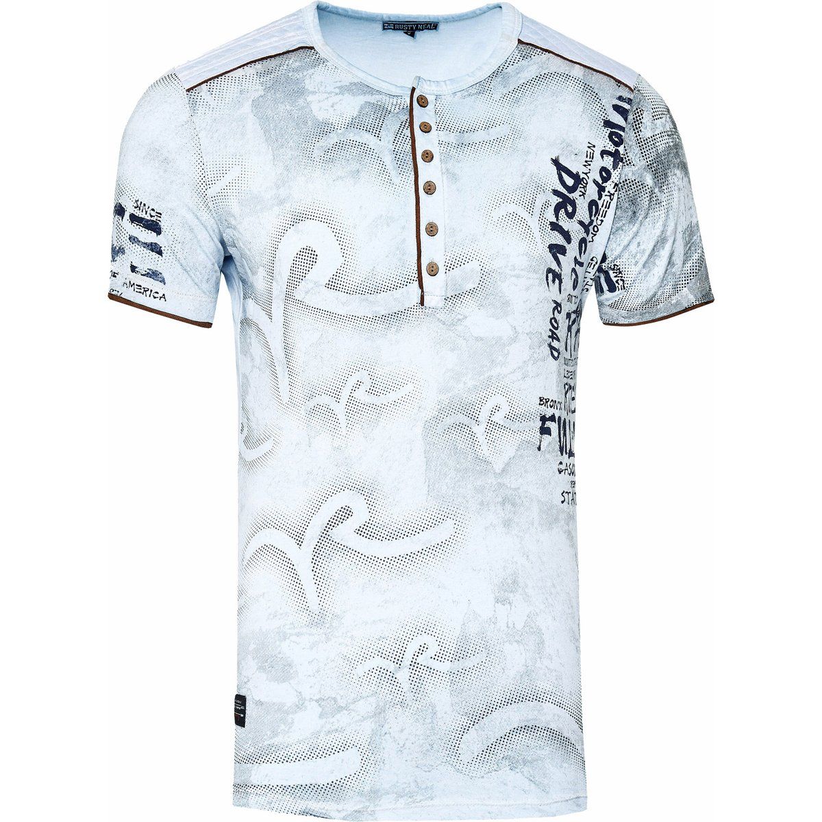 Verwaschenes Henley T-Shirt