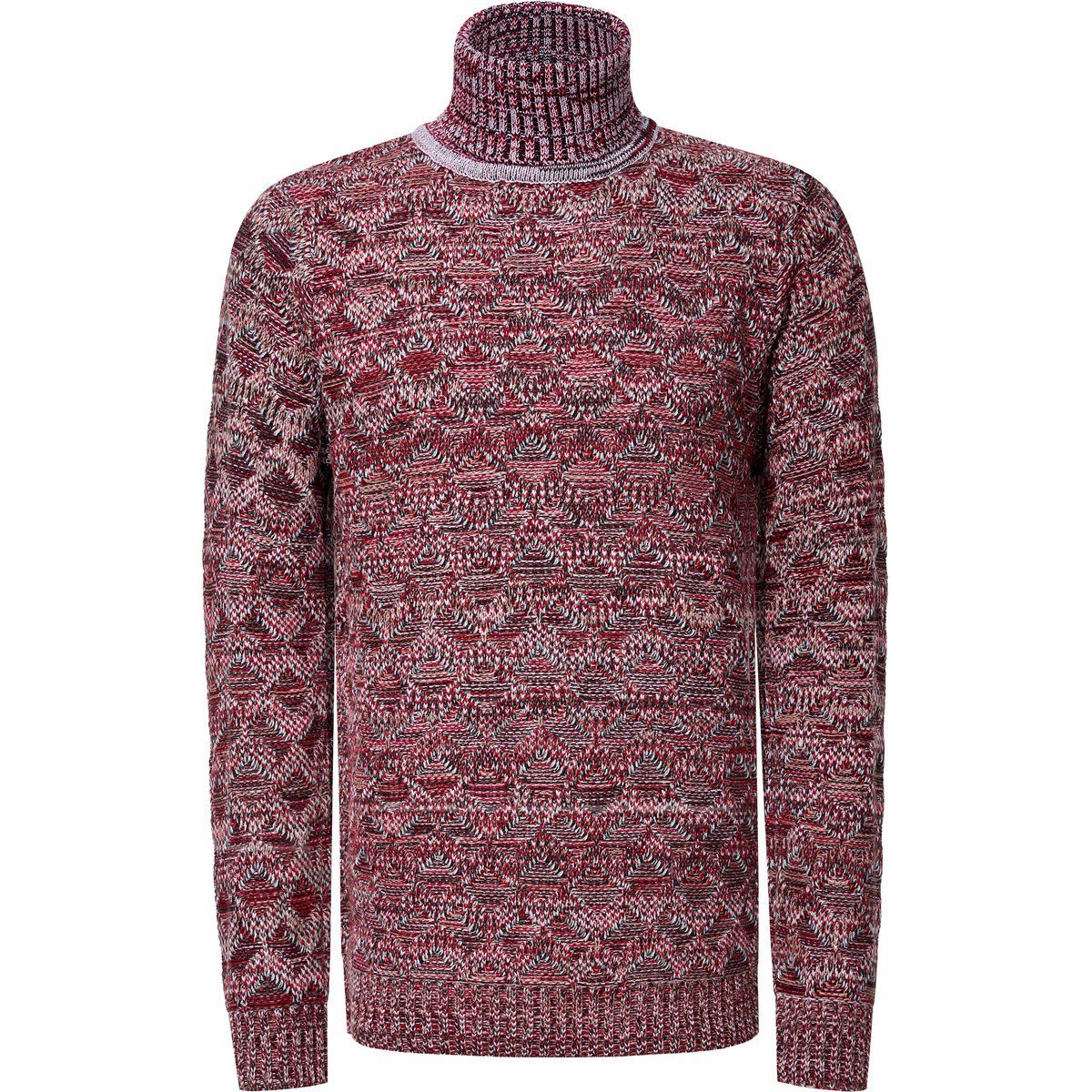Herren Strickpullover mit Rollkragen und Strukturmuster
