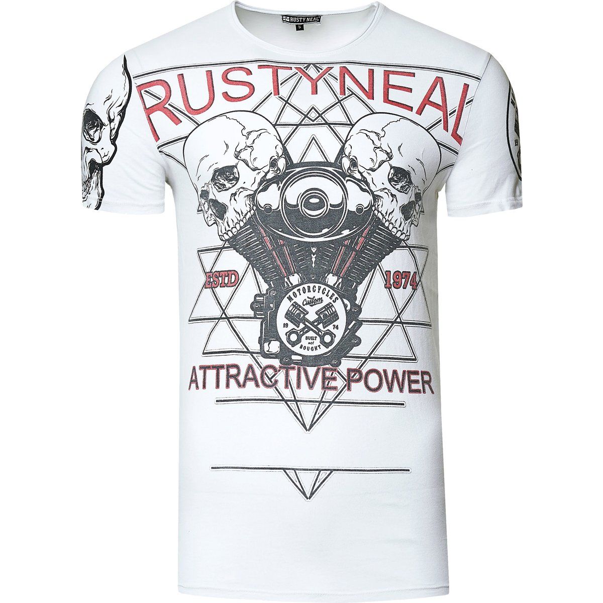 Rocker T-Shirt mit Totenkopf-Print
