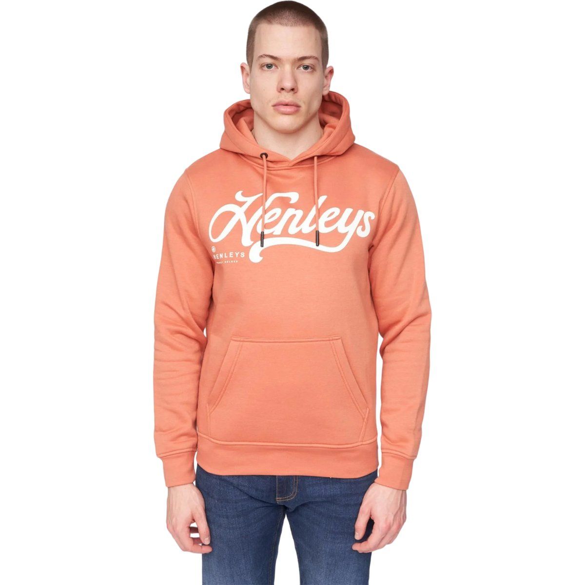 Henleys - "Scripthen" Kapuzenpullover für Herren (Ziegelrot)
