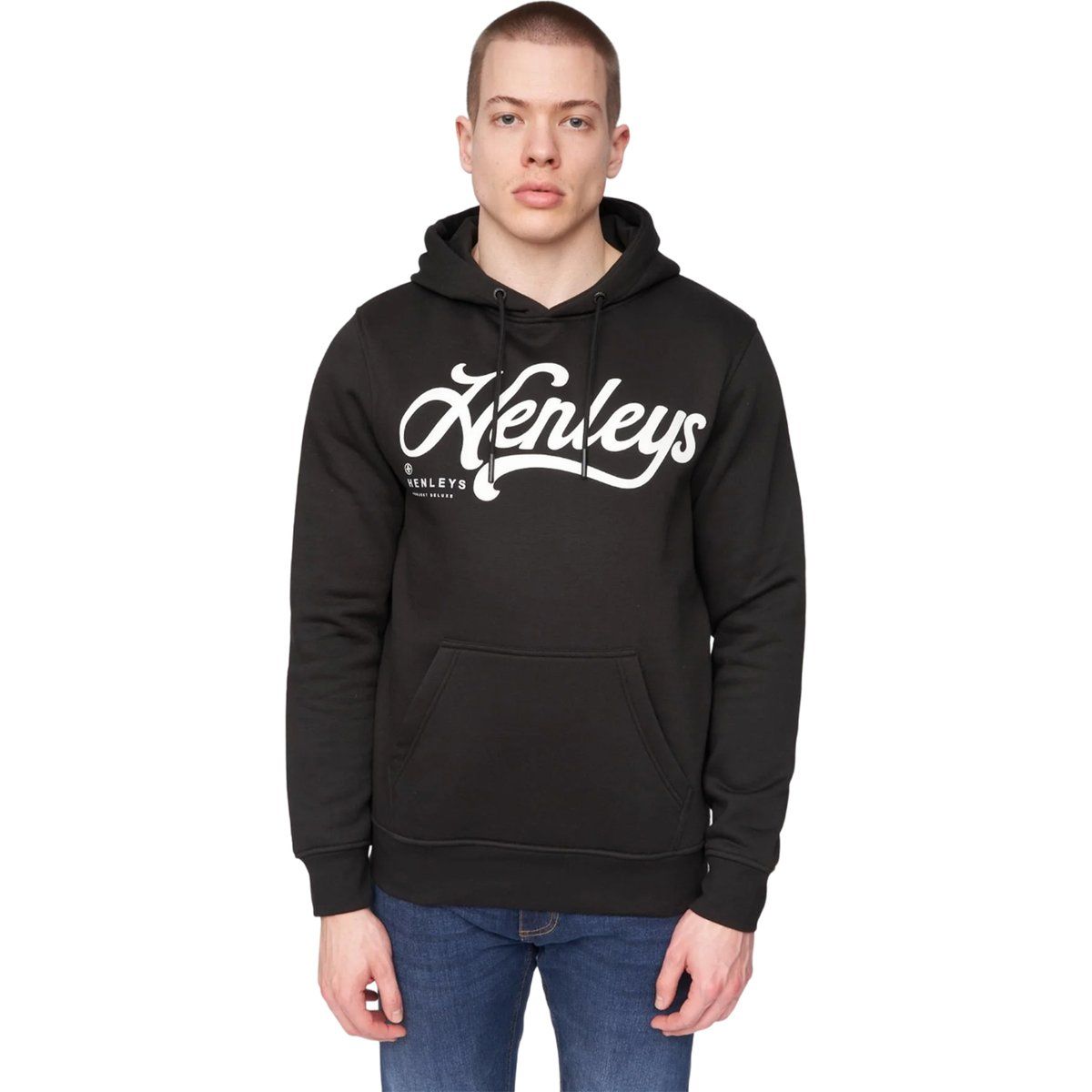 Henleys - "Scripthen" Kapuzenpullover für Herren (Schwarz)
