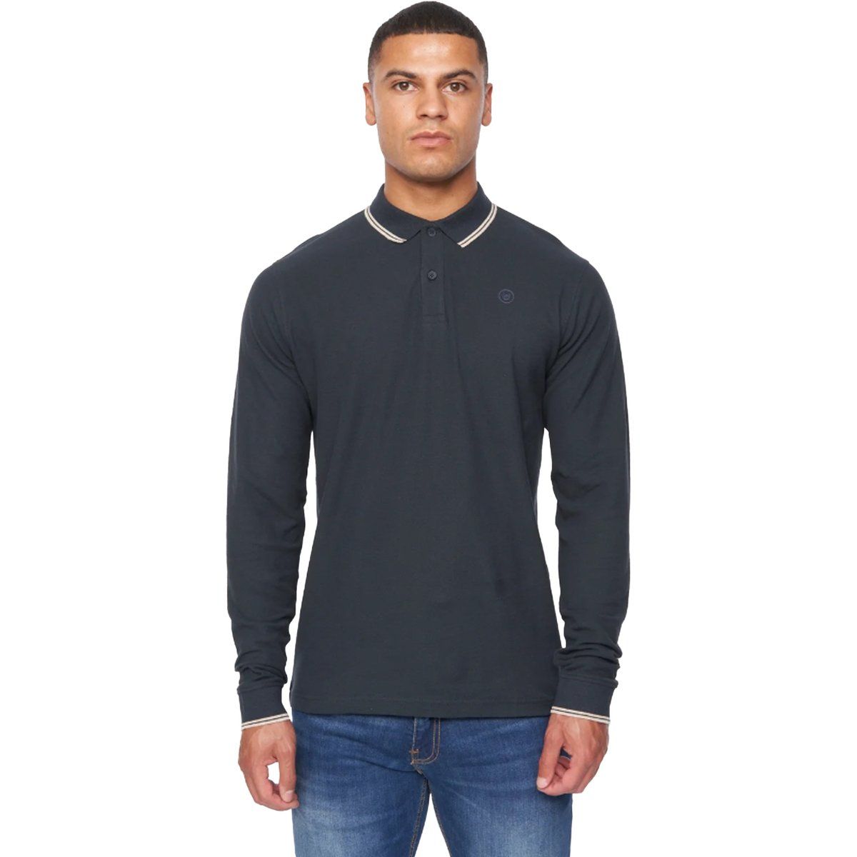 Duck and Cover - "Roxberry" Poloshirt für Herren Langärmlig (Marineblau)