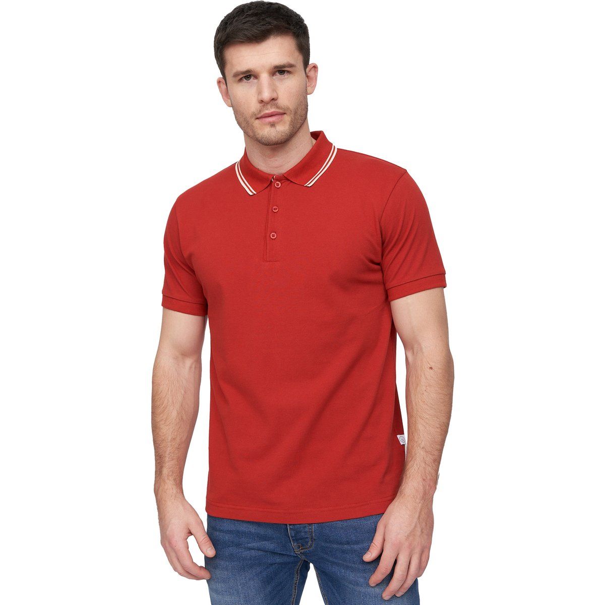 Herren Poloshirt mit Kontrastbesatz